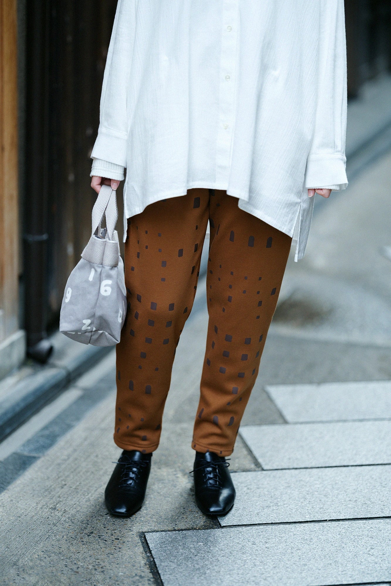 Fleece Brushed Lining Easy Tapered Pants／Windows Bronze