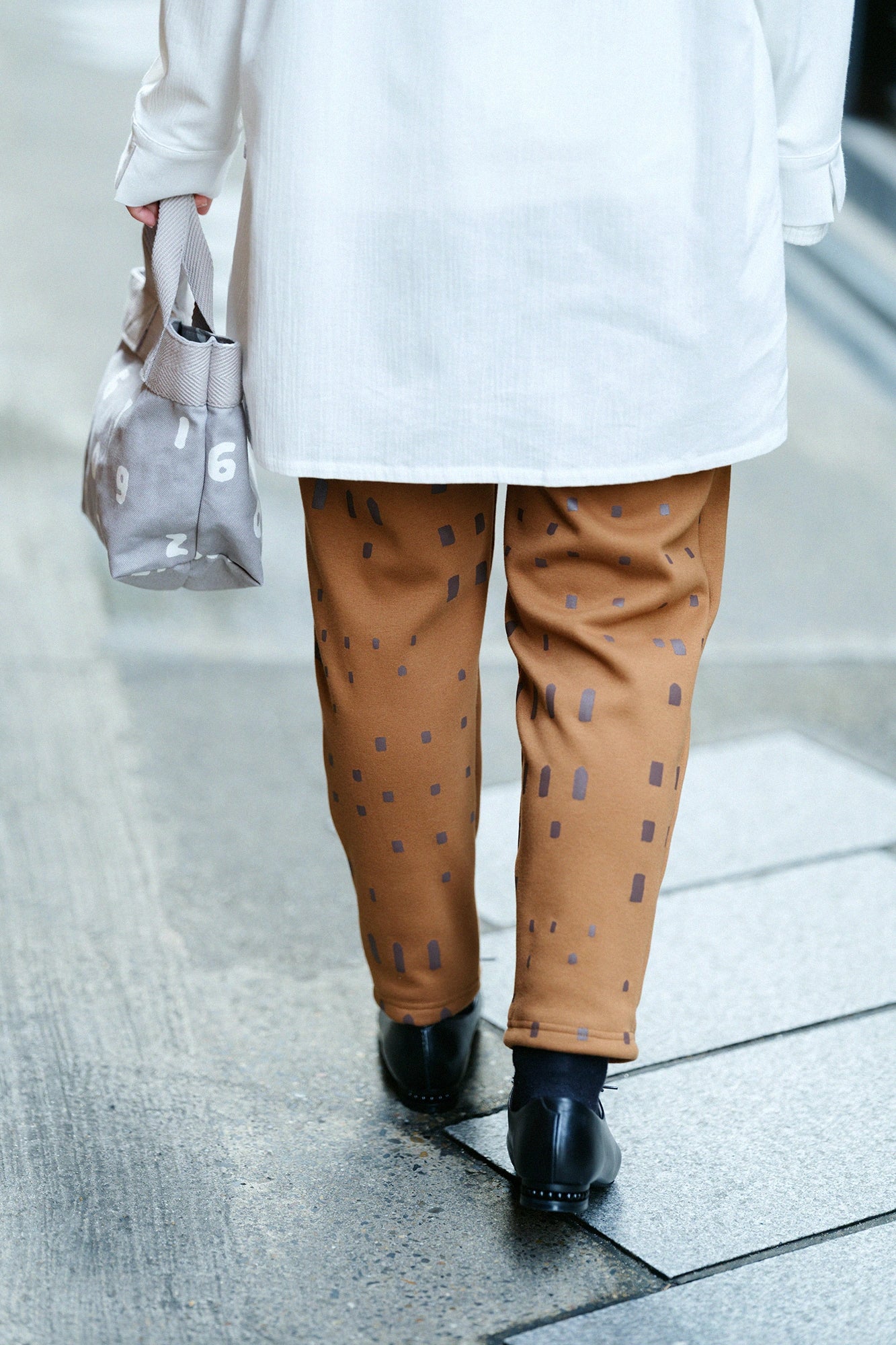 Fleece Brushed Lining Easy Tapered Pants／Windows Bronze