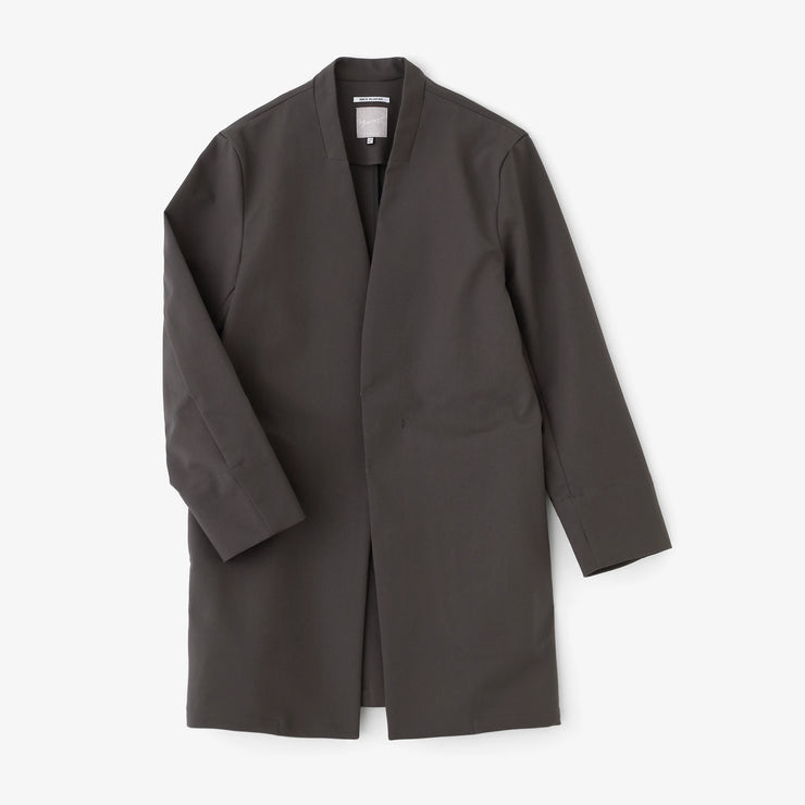 Double Cloth Stretch Collarless Jacket / Dark Grey