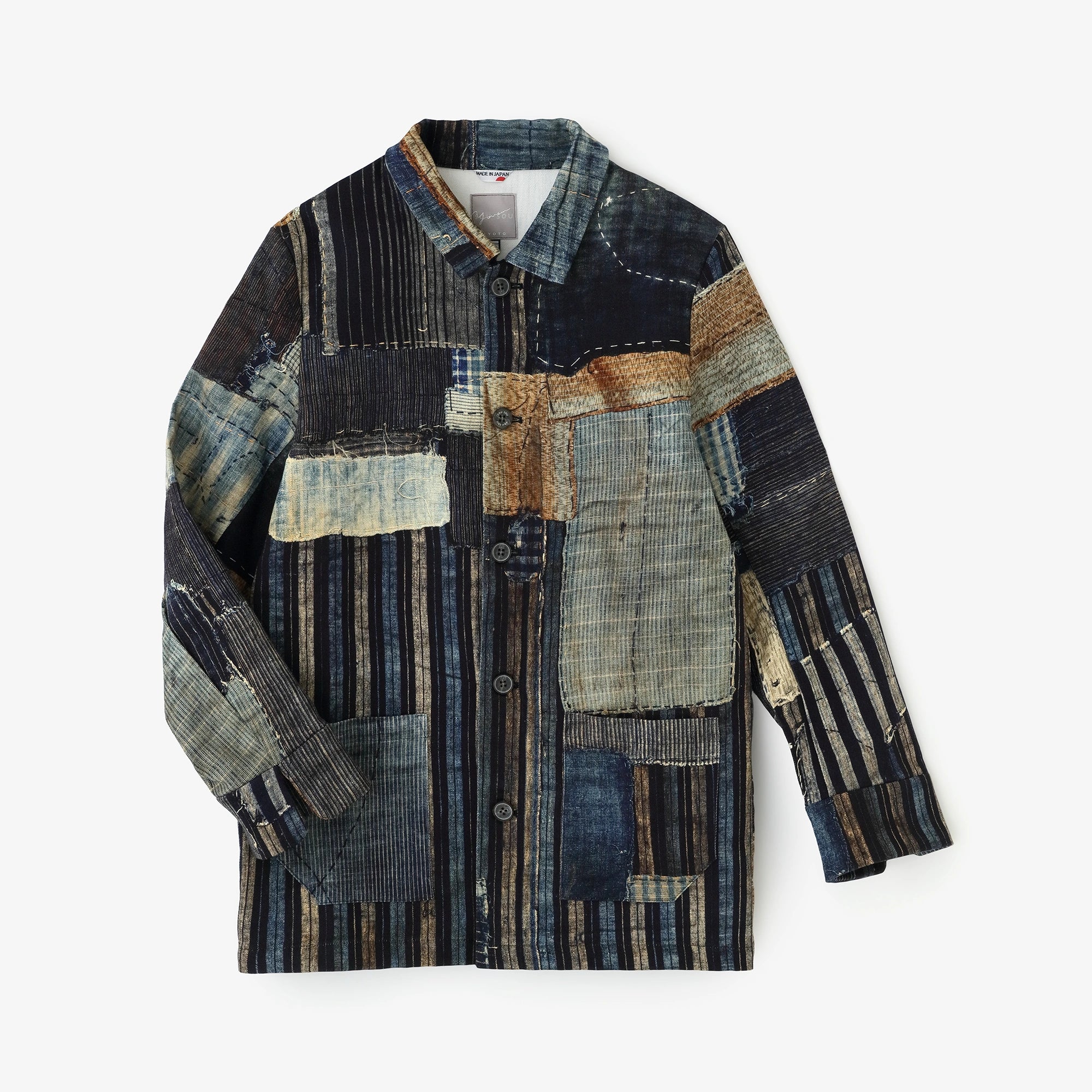 【3월 17일경 발송 예정】코튼린넨 능직스트레치 칼라자켓/BORO II IJ