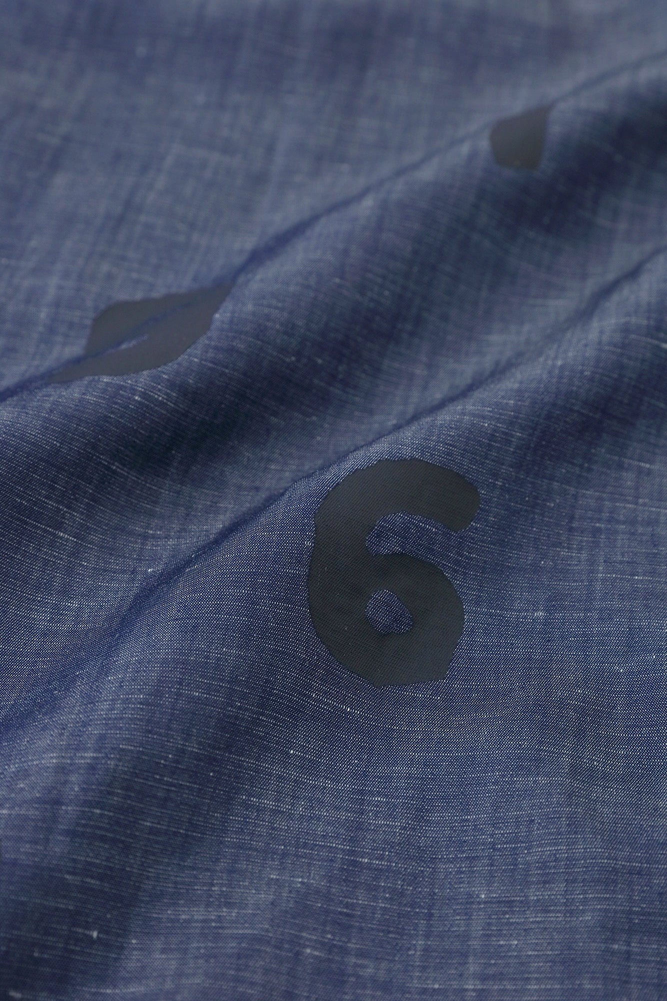 Chambray Stand Collor Short Sleeve Shirt／SO-SU-U Navy