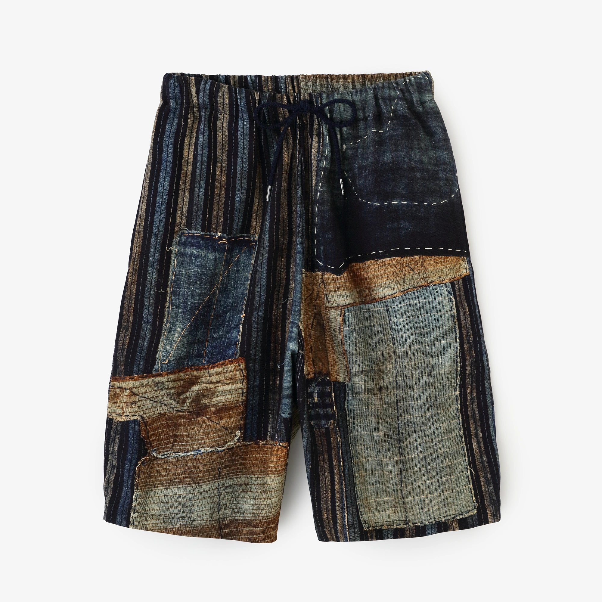 [Expédition prévue vers le 17 mars] Short facile extensible en sergé de coton et de lin/BORO II IJ