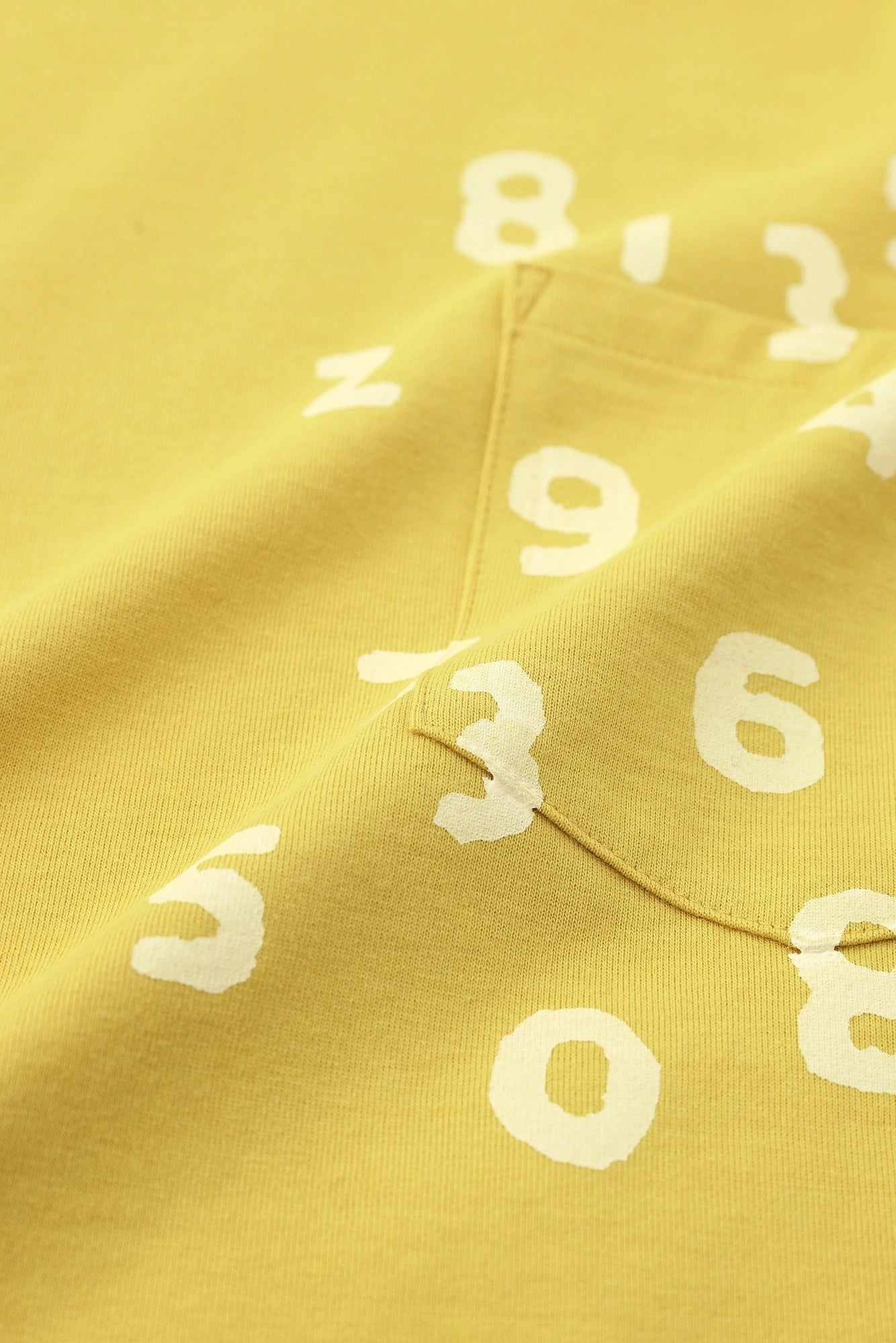 【Ships around 3/17】Plated Jersey Long-sleeved Pocket T-shirt / Yellow