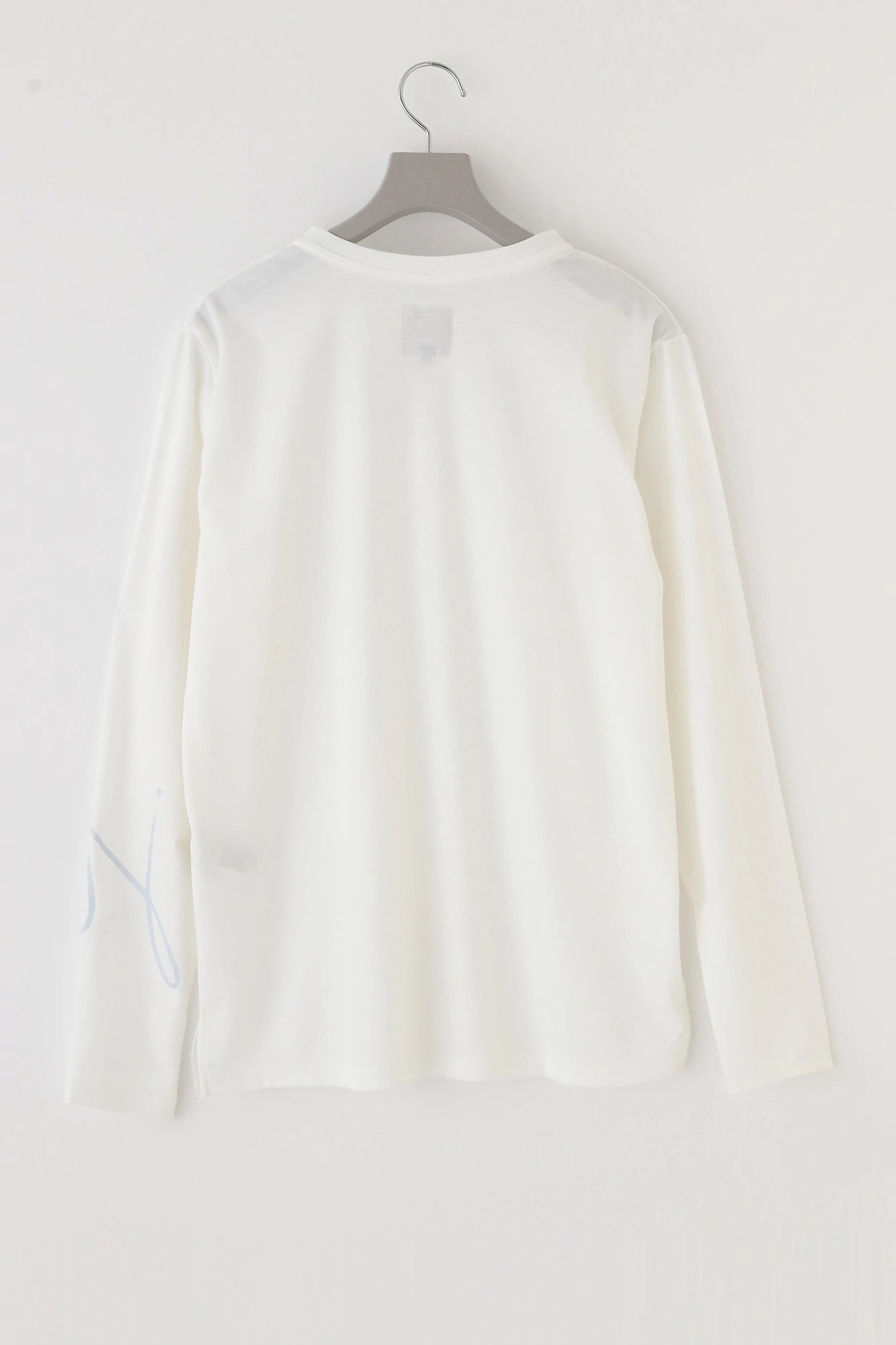 T-shirt à manches longues et col Henley lisse/Blanc