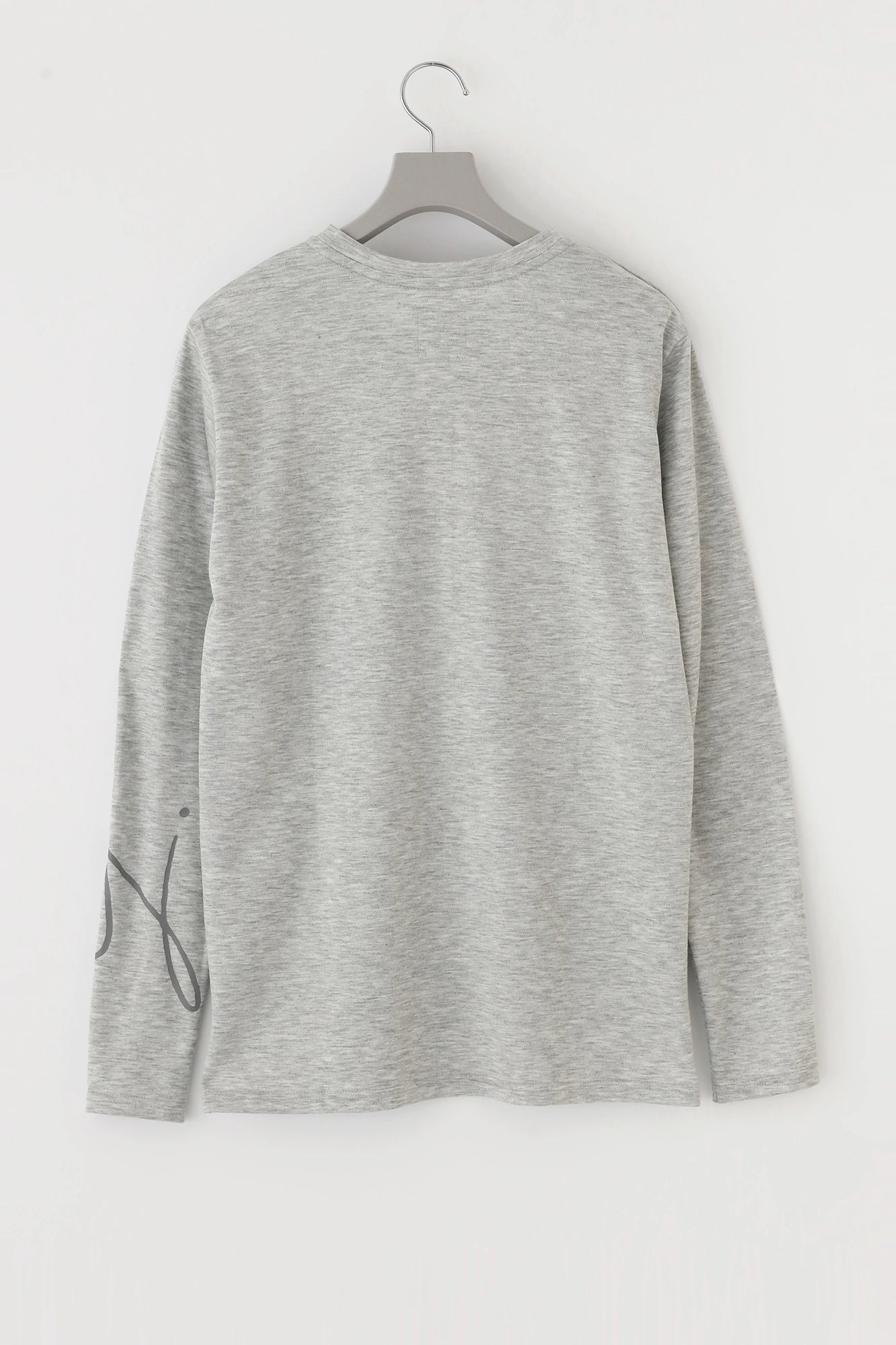 Glattes Langarm-T-Shirt mit Henley-Ausschnitt/Helles Heidegrau