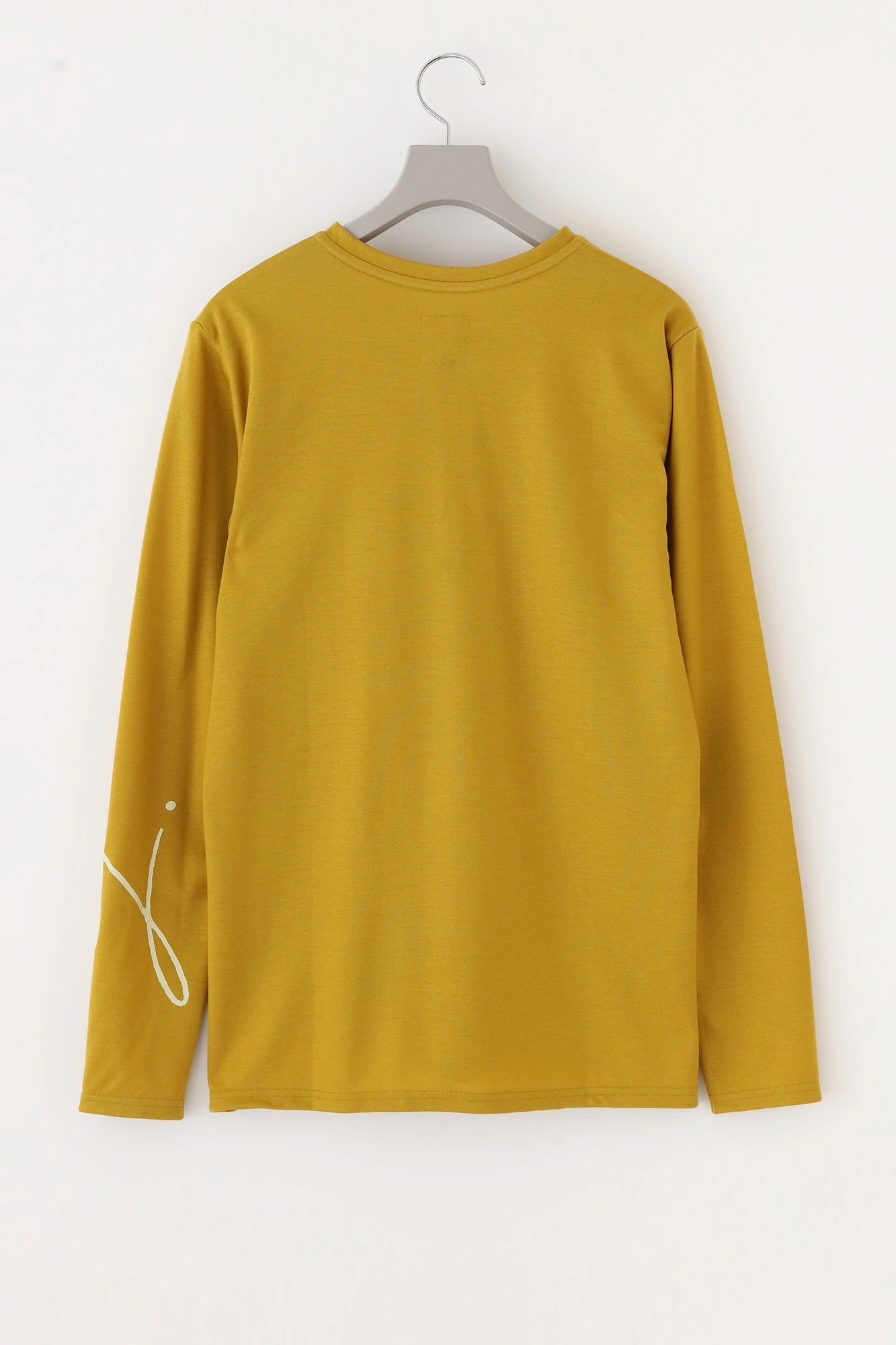 T-shirt à manches longues et col Henley lisse/jaune chromé