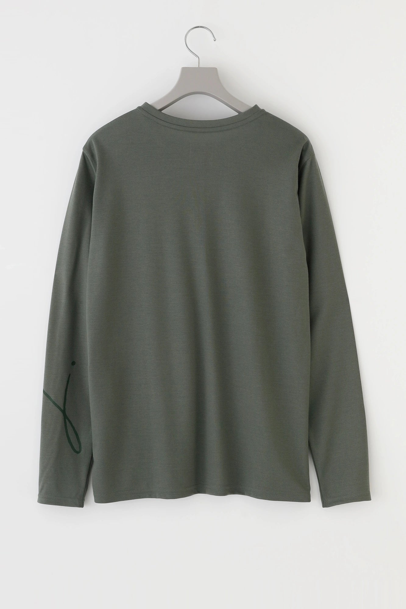 T-shirt à manches longues et col Henley lisse/Gris mousse