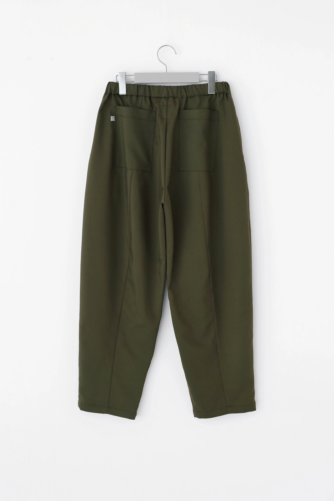 Pantalon à jambe cylindrique en sergé Tencel extensible/Vert olive