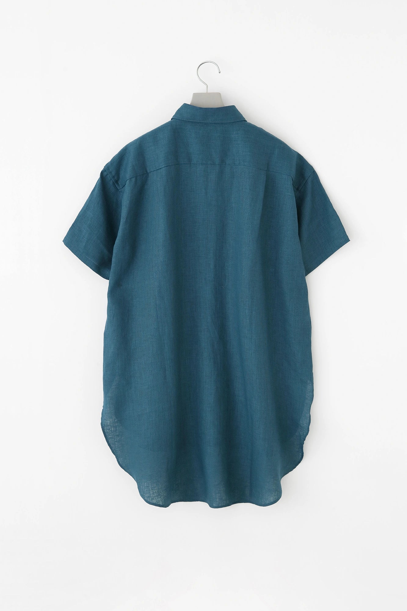 Linen Gran L. Tunic Short Sleeve Shirt／Teal Blue