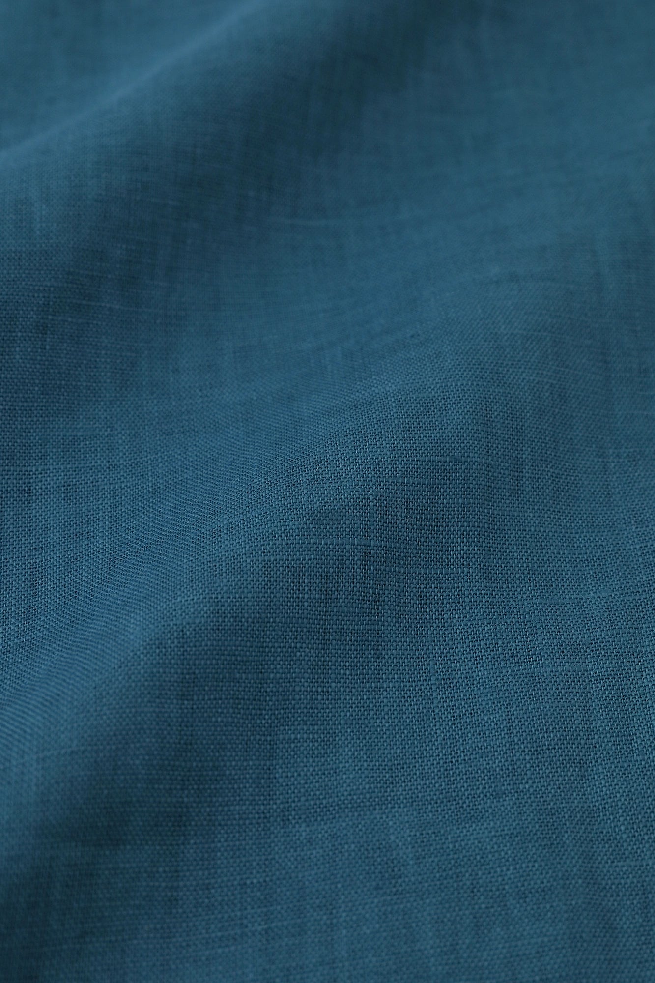 Linen Gran L. Tunic Short Sleeve Shirt／Teal Blue