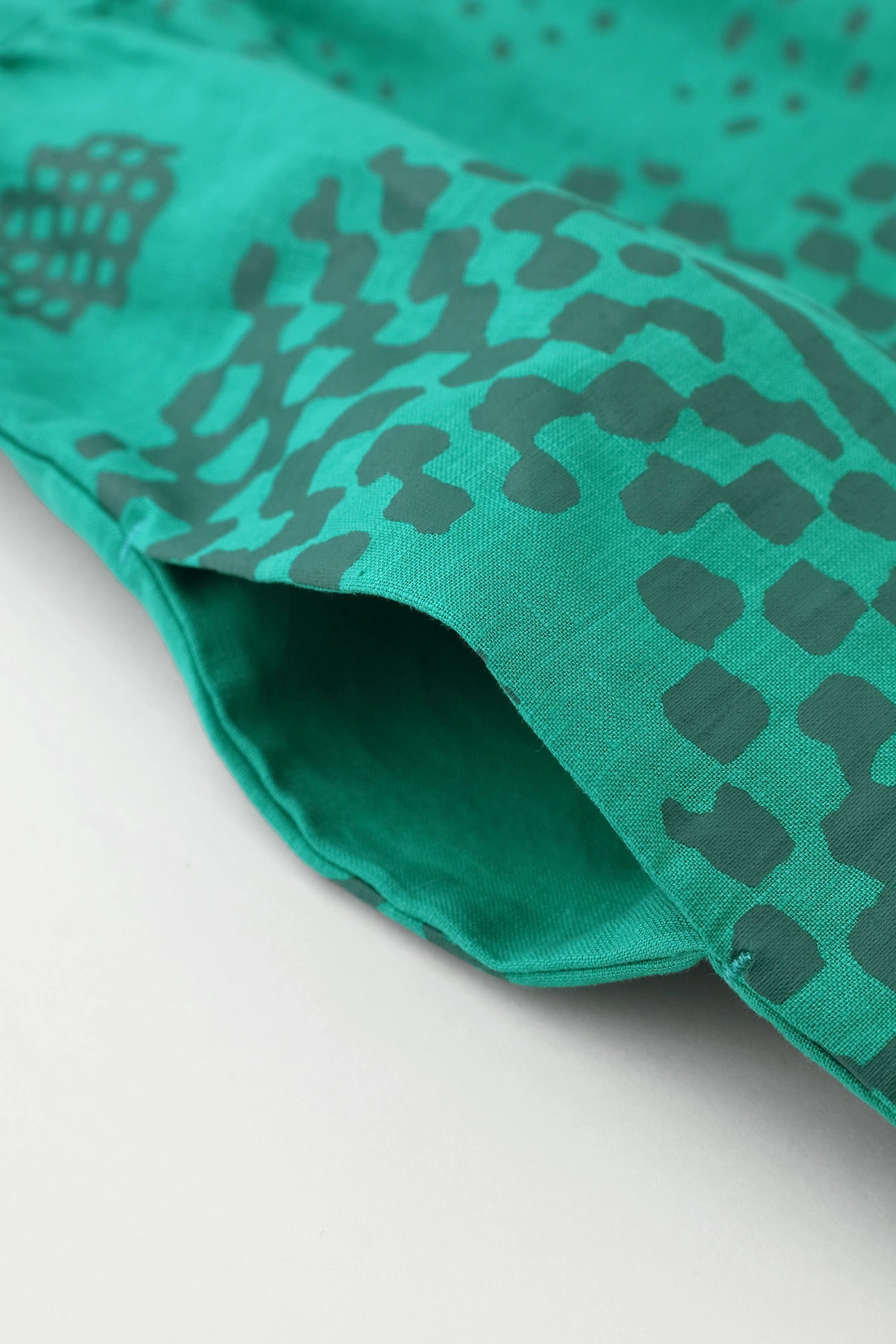 Robe froissée en lin/Hogarani... Vert émeraude