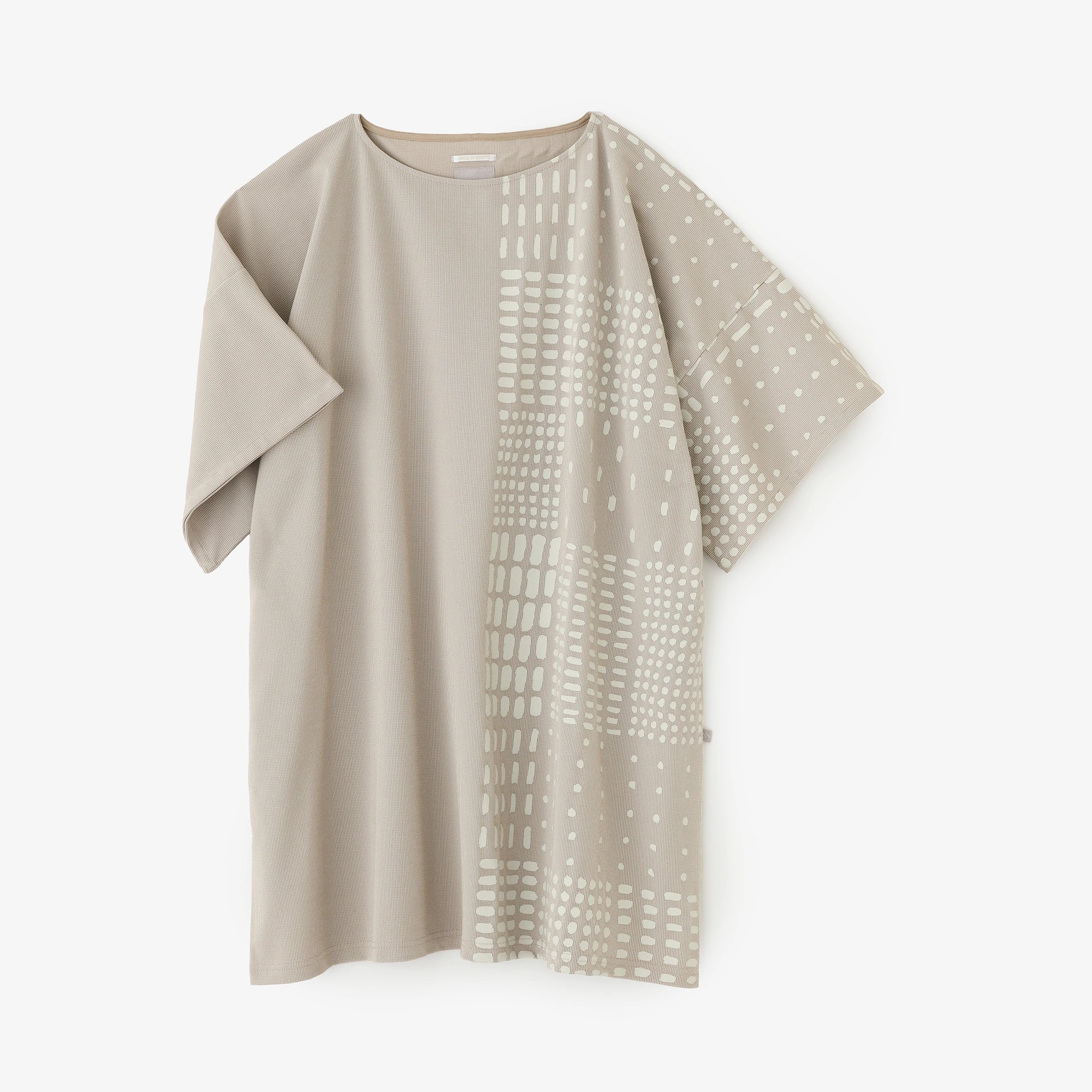 CORCORAN×VERTICAL® Knit Wide Sleeve Boat Neck Tunic  ／Paving Stone and Blank Heather Ivory