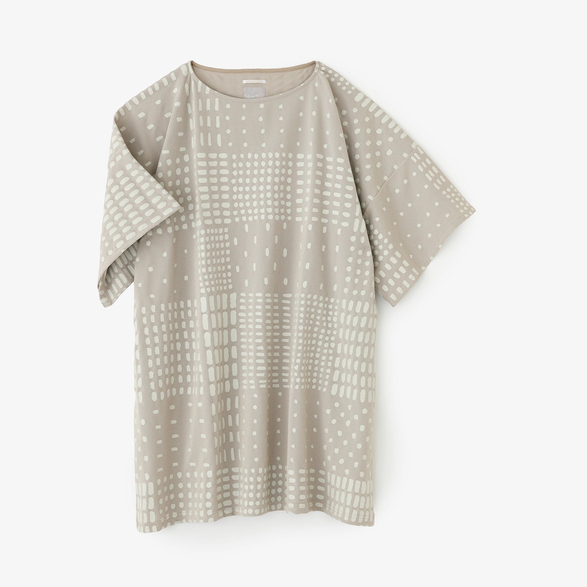 CORCORAN×VERTICAL® Knit Wide Sleeve Boat Neck Tunic  ／Paving Stone Heather Ivory