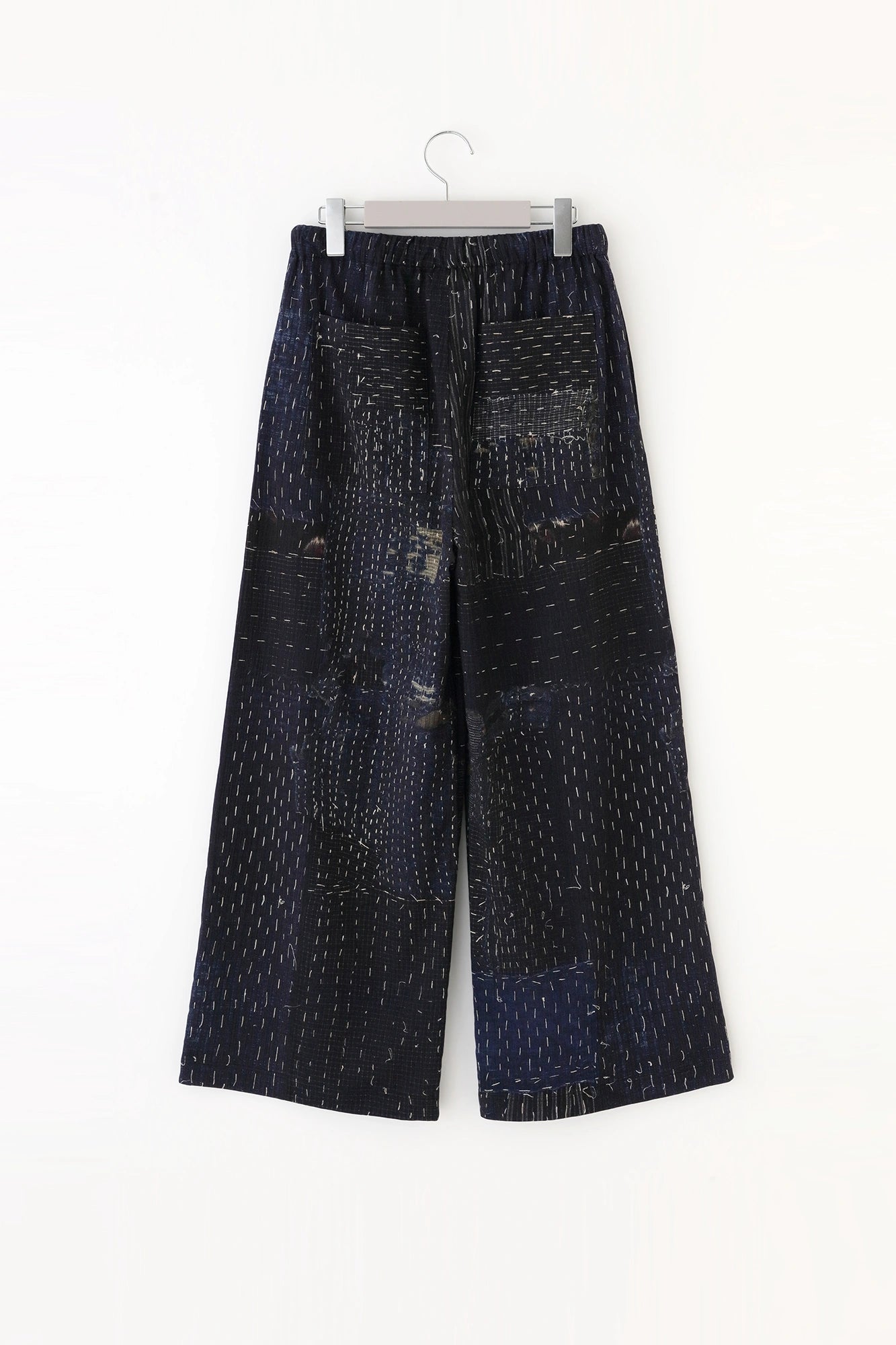 【Ships ard. 7/7】Chizimi Cotton 20/20 Wide Pants／BORO Ⅲ IJ