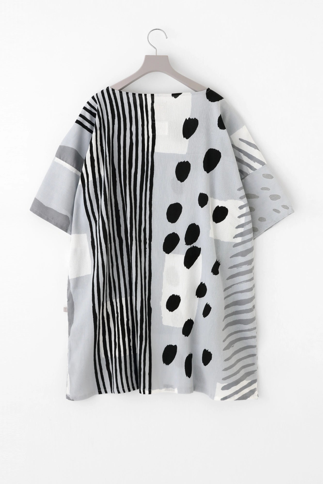 【Ships ard. 7/7】Chizimi Cotton 40/40 Wide Sleeve Boat Neck Tunic／Alley