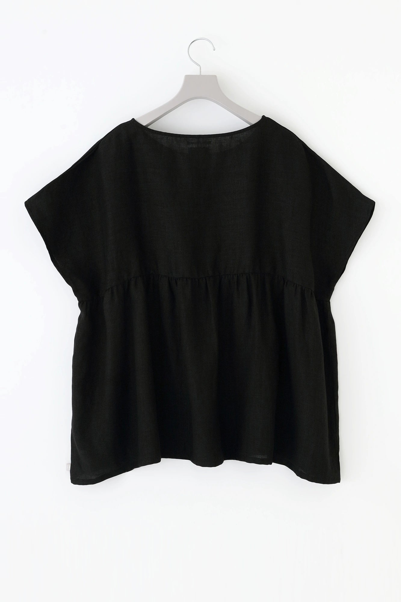 【Ships ard. 7/7】Linen Wrinkle Blouse／Black