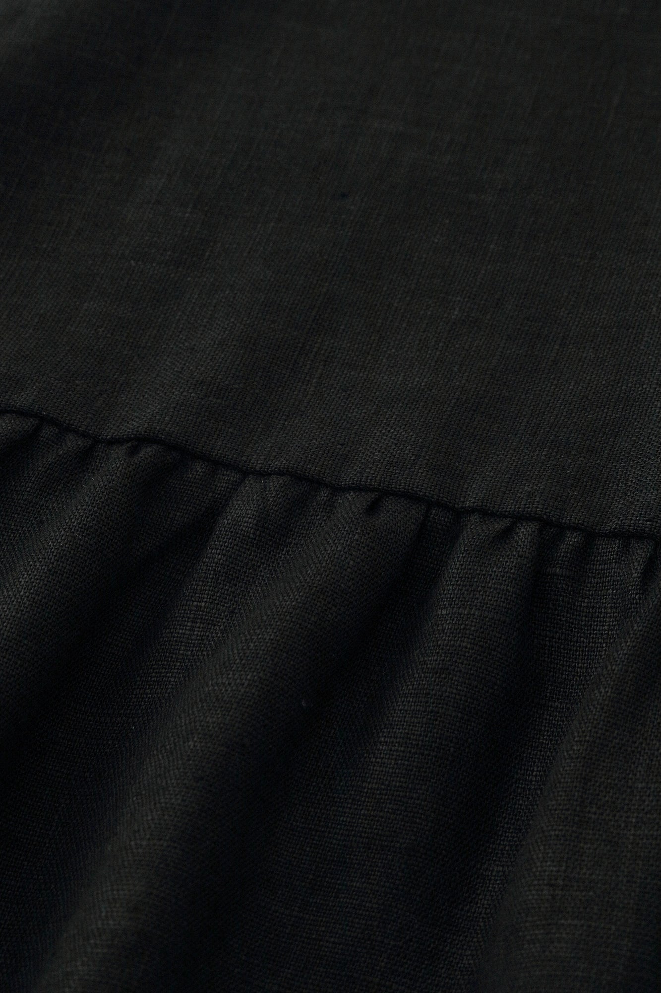 【Ships ard. 7/7】Linen Wrinkle Blouse／Black