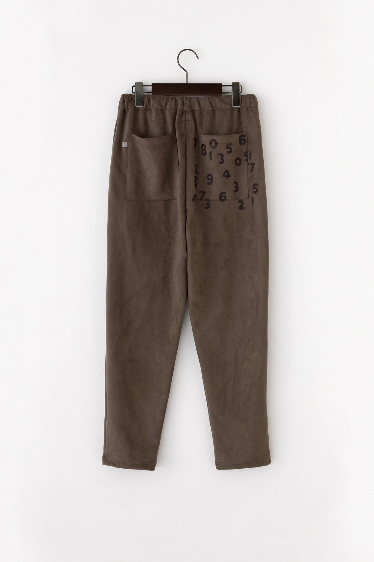 Faux NubuckJersey Easy Tapered Pants／Greyish Brown 
