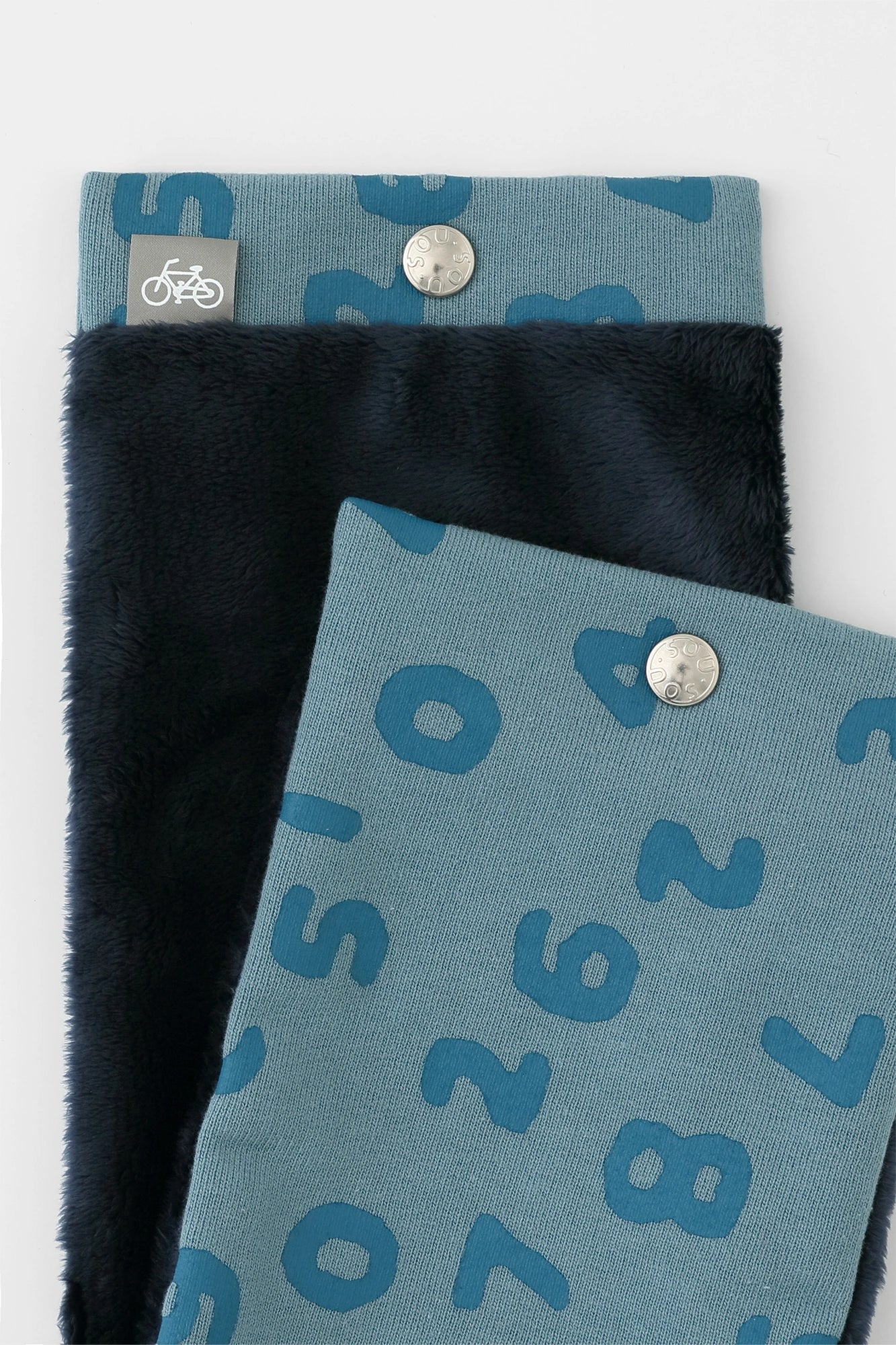 ●リバーシブル BIKEネックウォーマーKIDS／そすうこん しょうか あおみどりいろ