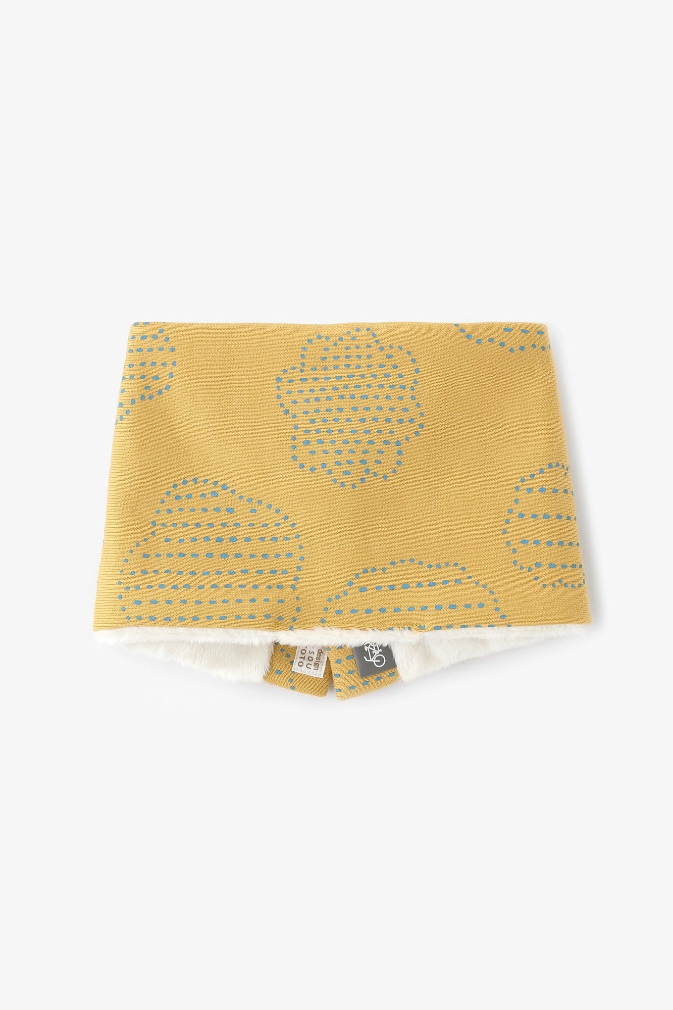 ●リバーシブル BIKEネックウォーマーKIDS／あおばな うすきいろ