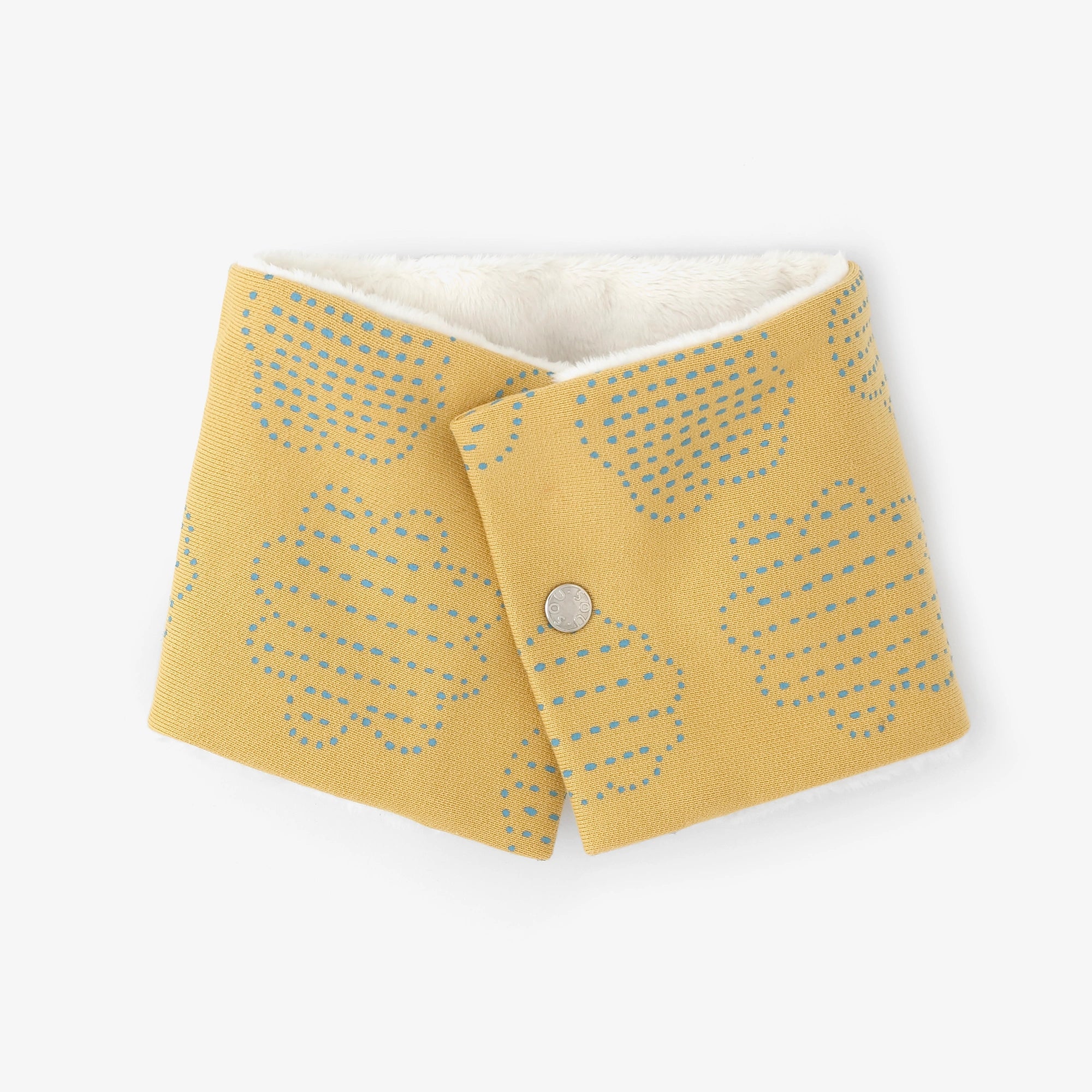 ●リバーシブル BIKEネックウォーマーKIDS／あおばな うすきいろ