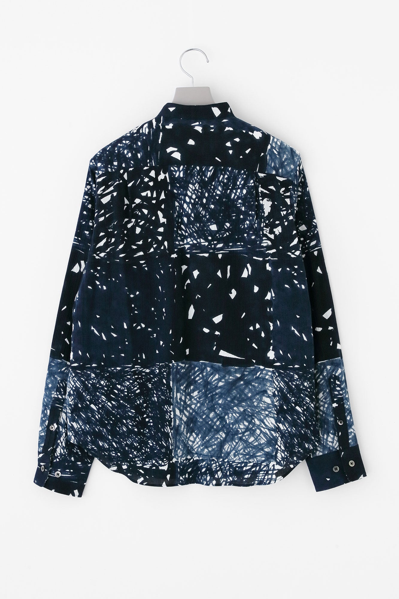 高島縮棉 20/20 立領長袖襯衫／隨性編織