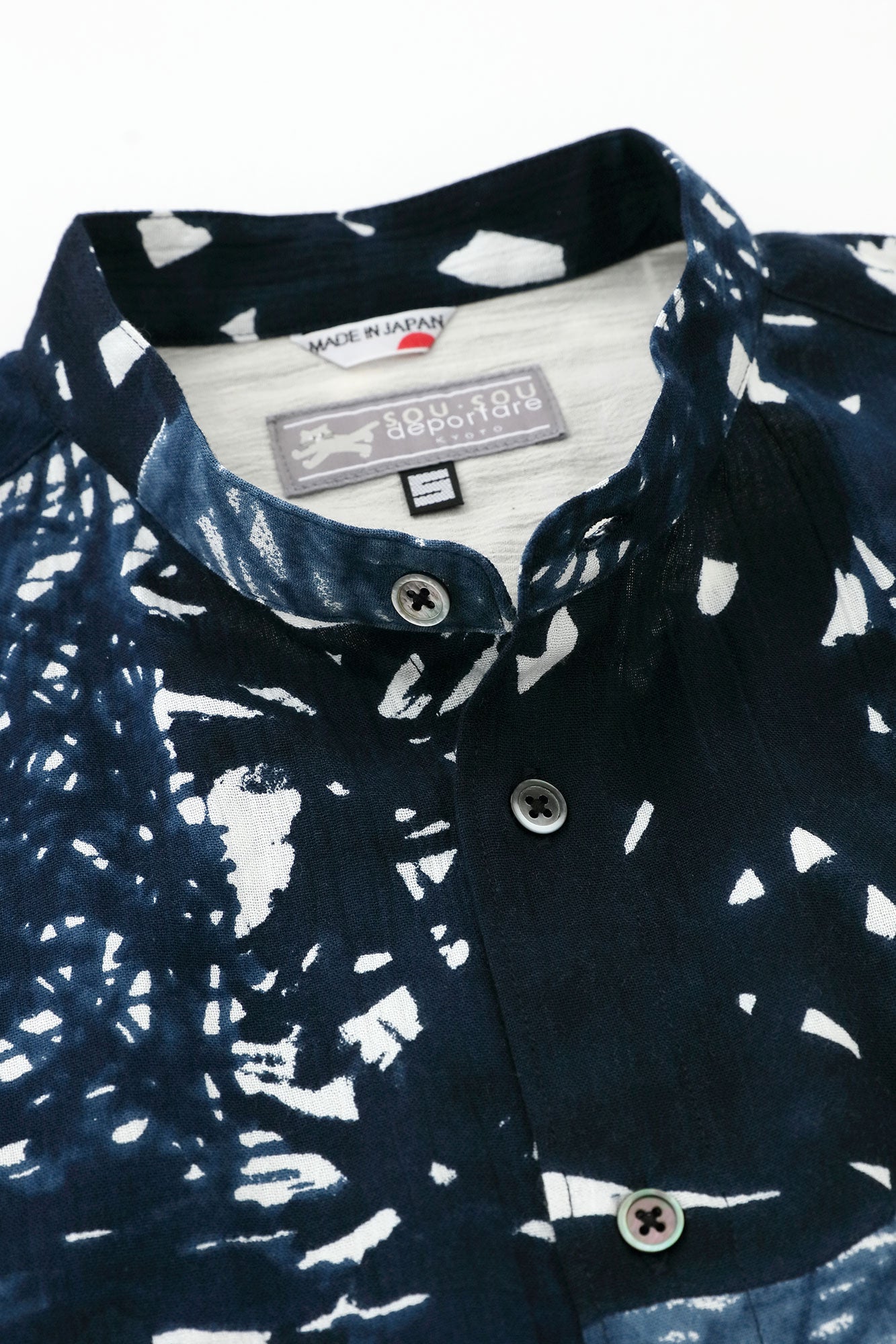 高島縮棉 20/20 立領長袖襯衫／隨性編織