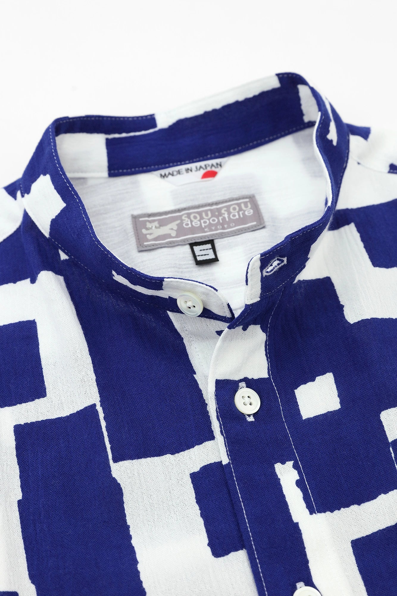 [Expédition prévue vers le 10 mars] Takashima Chijimi 20/20 Chemise à col montant/motif Ikubaku (Moyo)