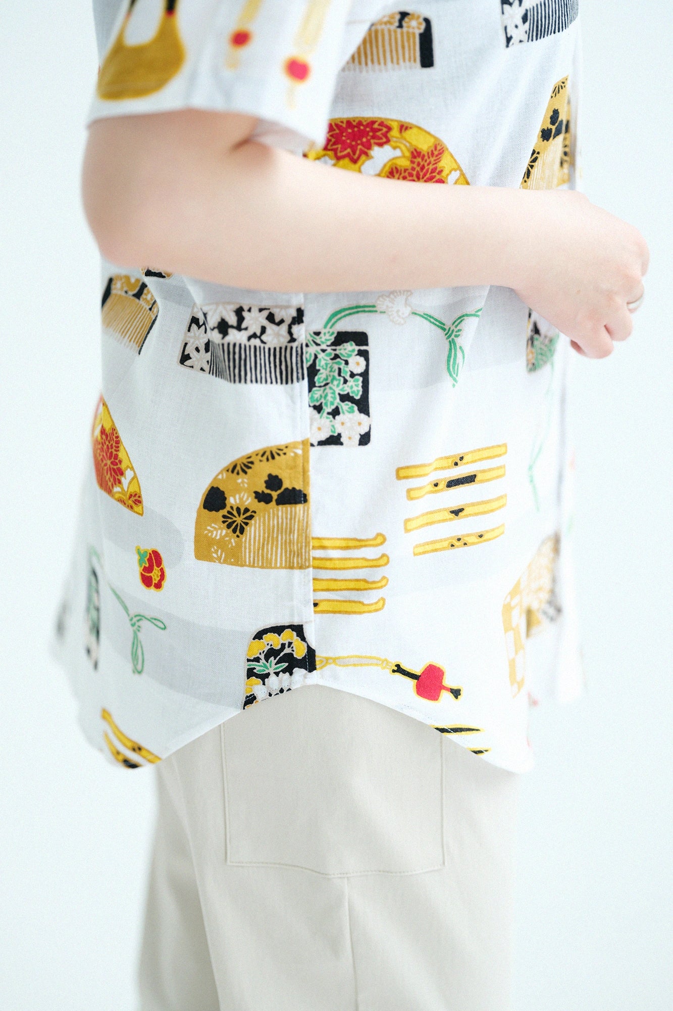 Chemise/maquillage manches courtes en coton Ise