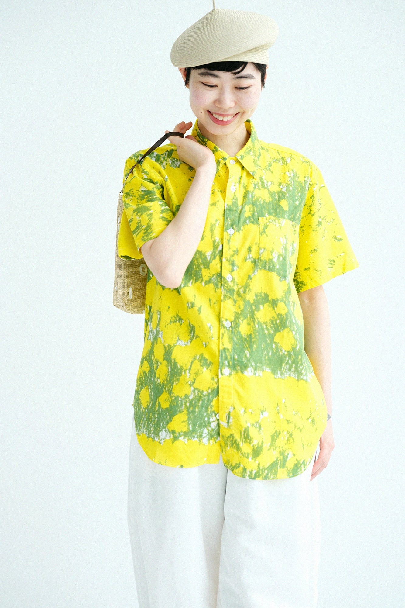 Isemomen Cotton Bun Short Sleeve Shirt／Breeze in Spring