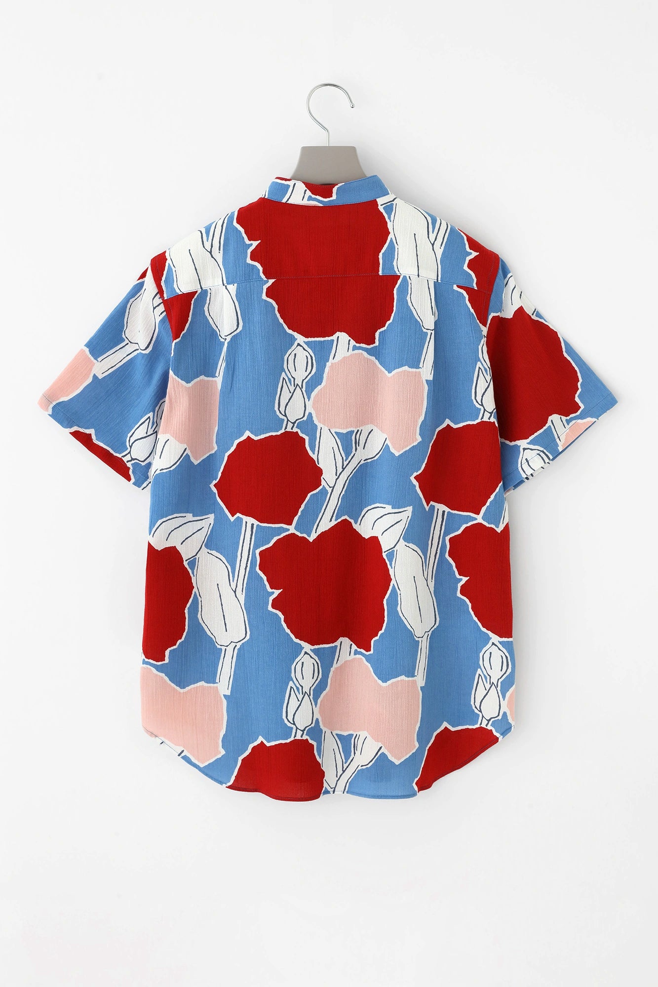 Chizimi Cotton 20/20 Stand Color Short Sleeve Shirt / Lustrous