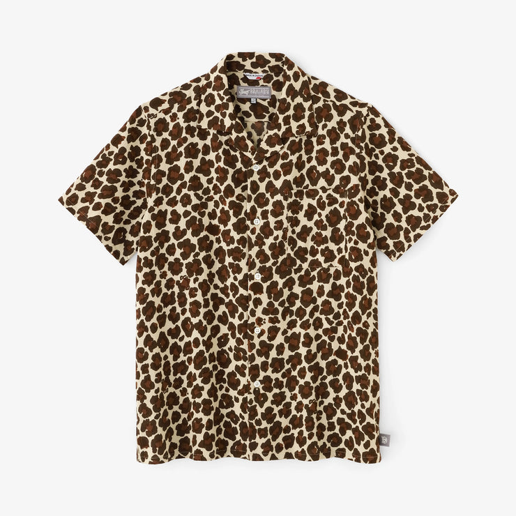 【7月1日頃発送予定】高島縮 20/20 オープンカラーシャツ／depo leopard Daylight