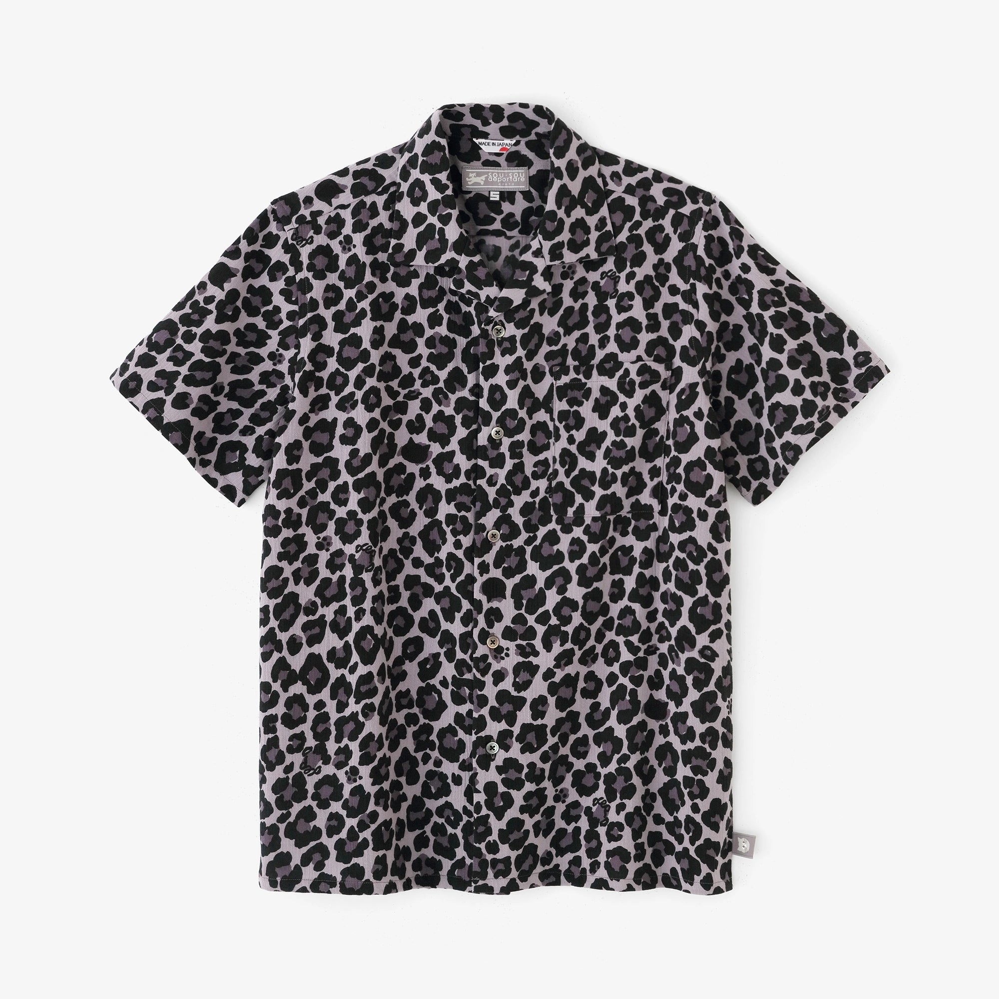 【7월1일경 발송 예정】타카시마치지미 20/20 오픈 칼라 셔츠／dopo leopard Midnight 