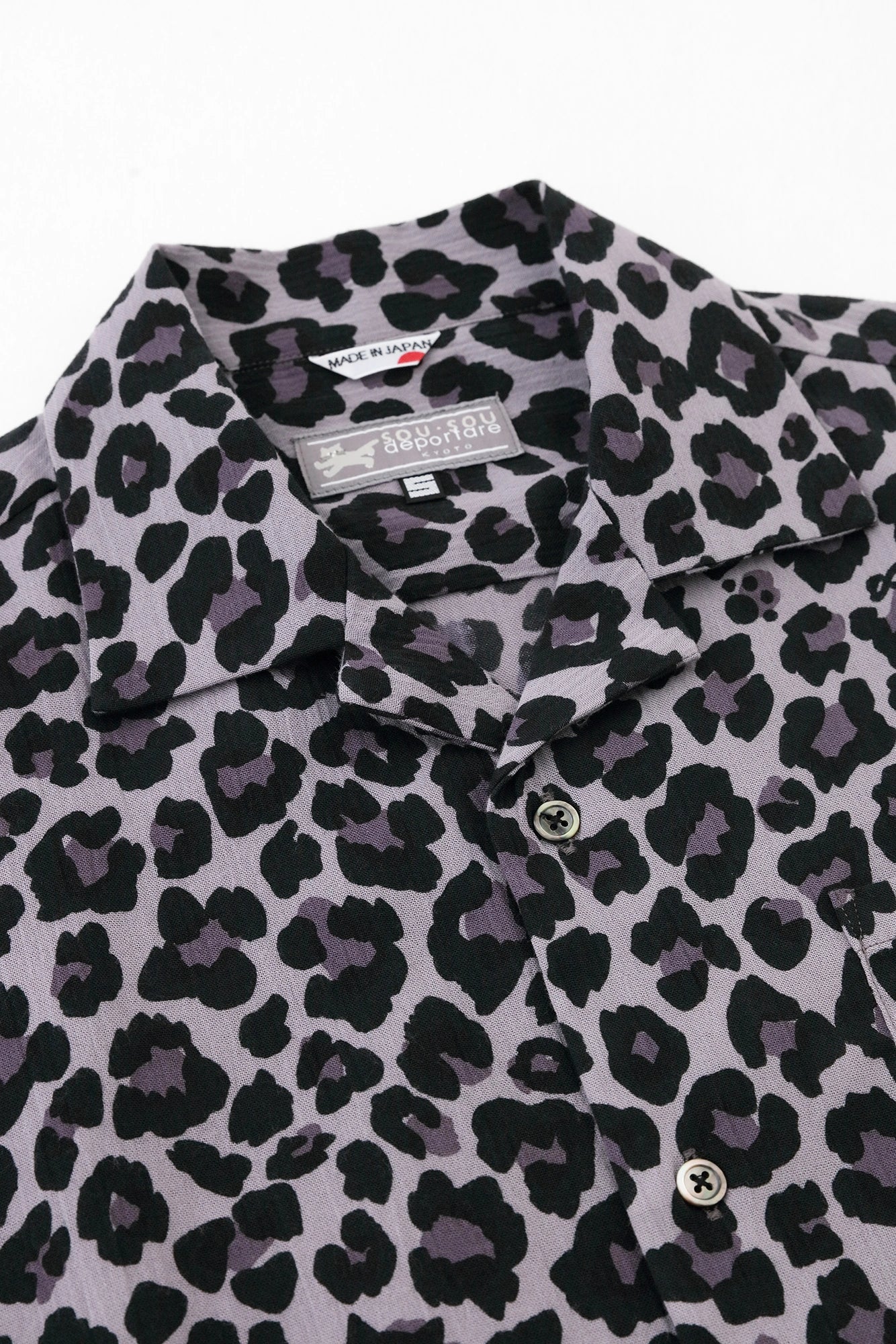 【7月1日頃発送予定】高島縮 20/20 オープンカラーシャツ／dopo leopard Midnight