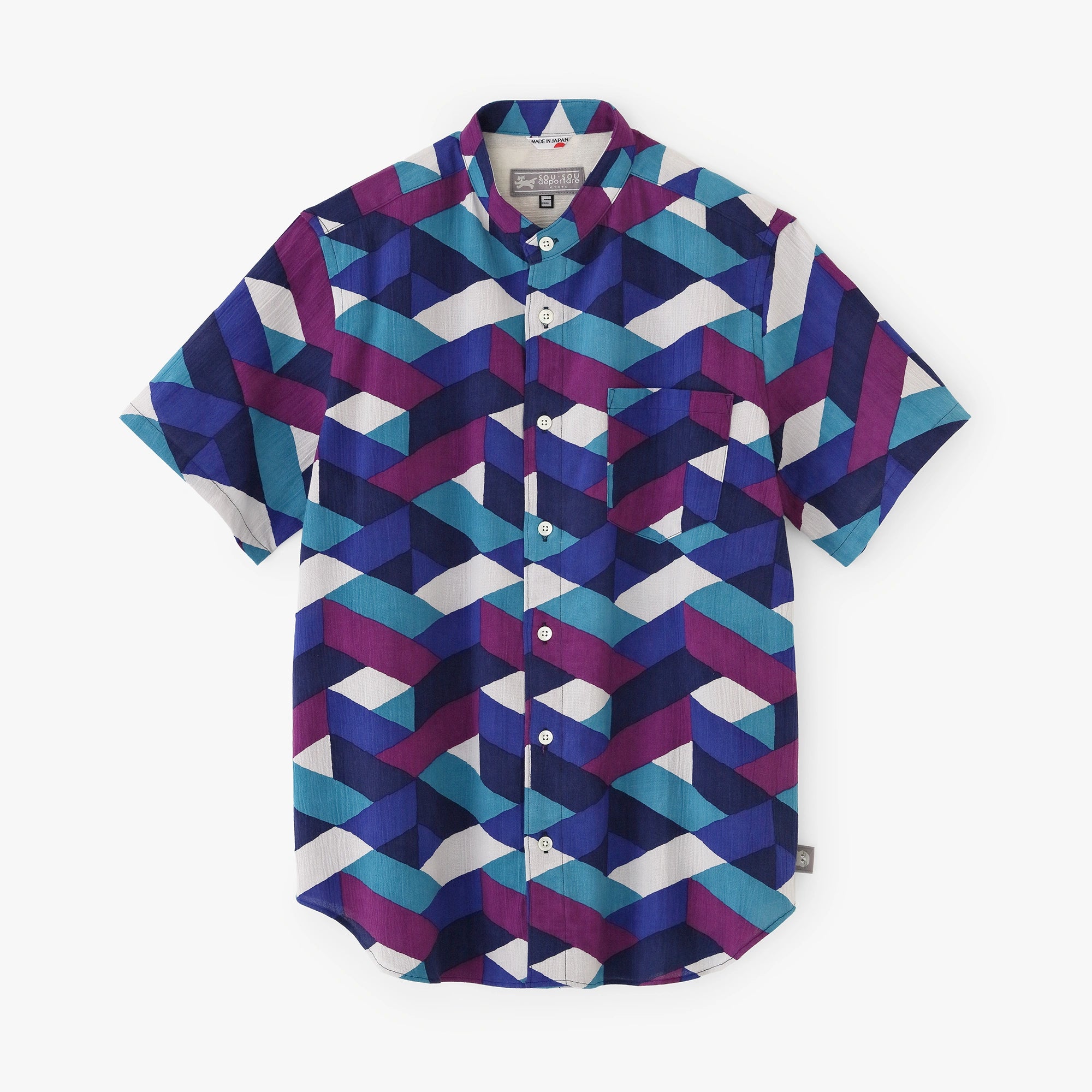 [Expédition prévue vers le 30 juin] Takashima Jiji 20/20 Chemise à manches courtes à col montant/Taga Ichigai