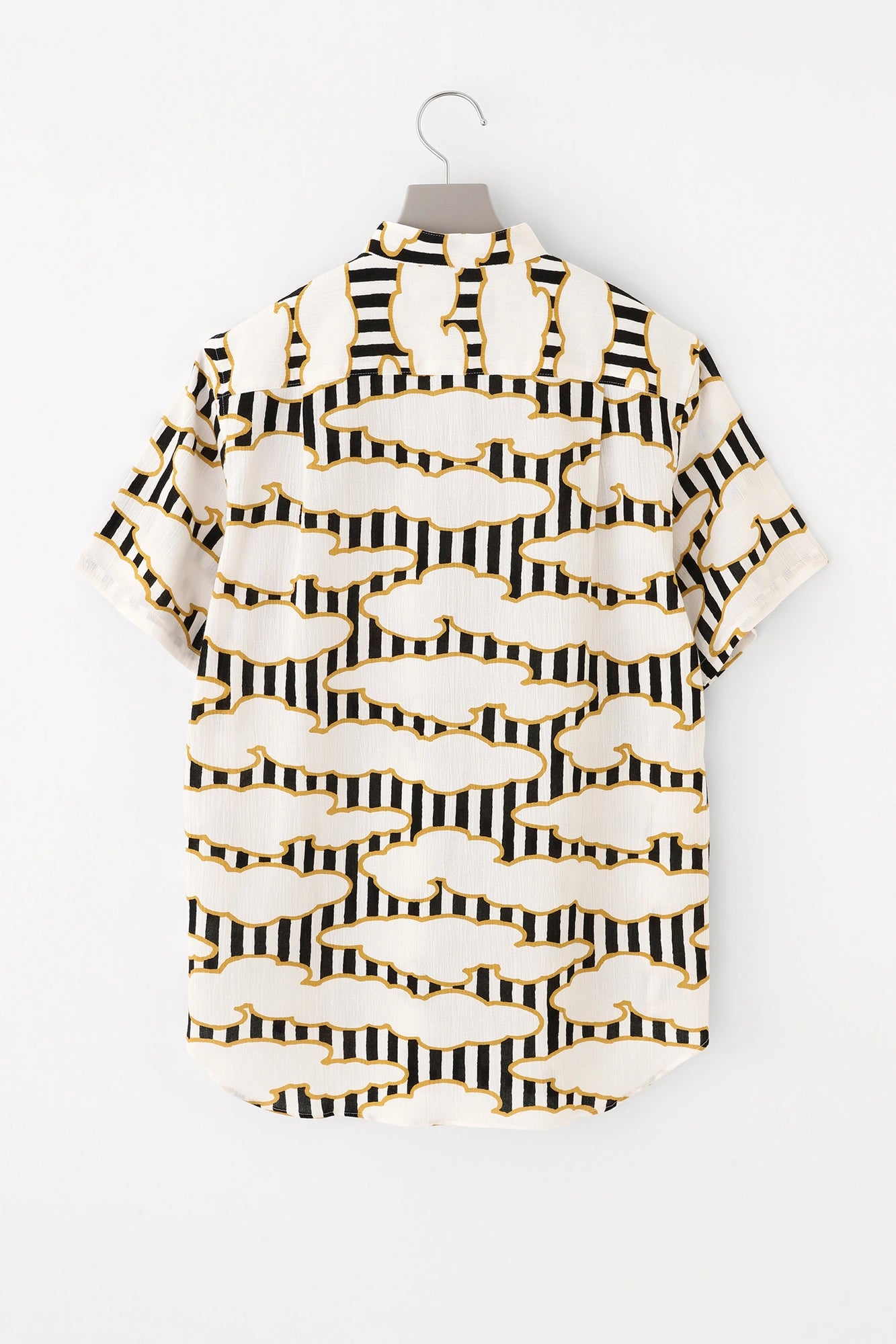 【Ships ard. 6/30】Chizimi Cotton 20/20 Stand Collar Short Sleeve Shirt／Cloud