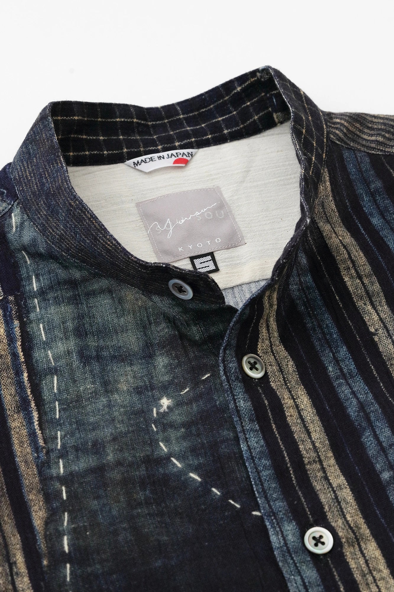 [Expédition prévue vers le 7 juillet] Takashima Jiji 20/20 Chemise à manches courtes à col montant/BORO Ⅱ IJ