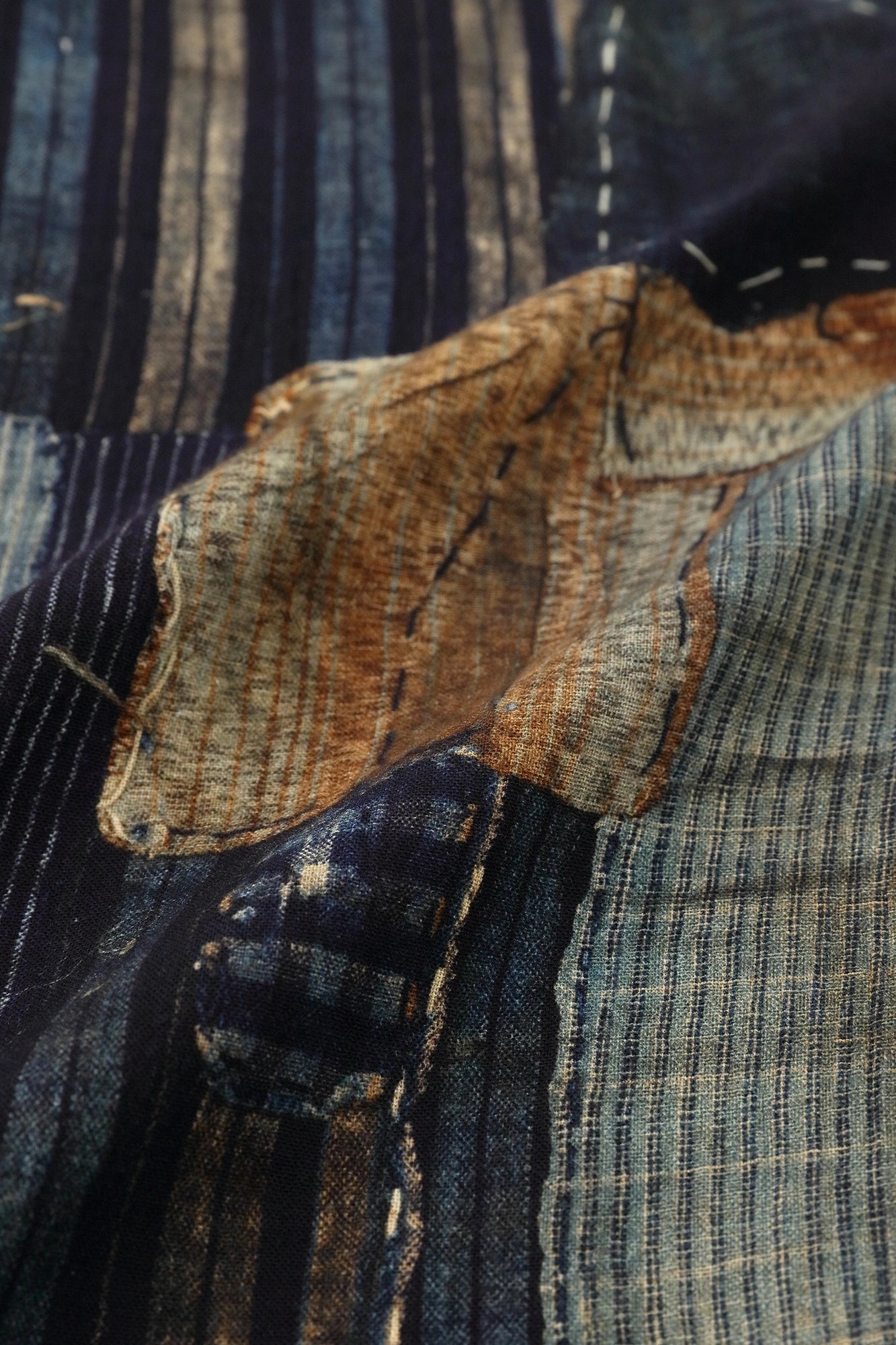 [Expédition prévue vers le 7 juillet] Takashima Jiji 20/20 Chemise à manches courtes à col montant/BORO Ⅱ IJ