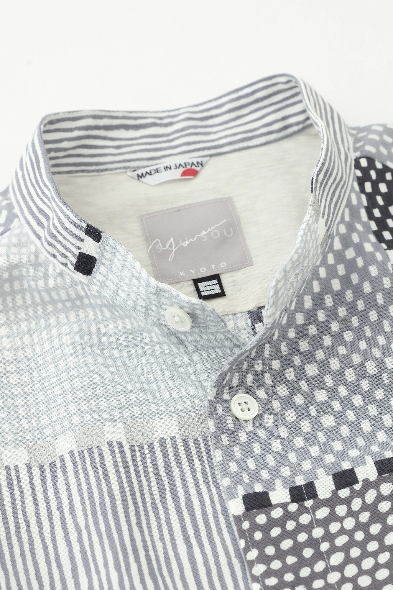 高島縮 20/20 スタンドカラー半袖シャツ SP 2.0／間がさね