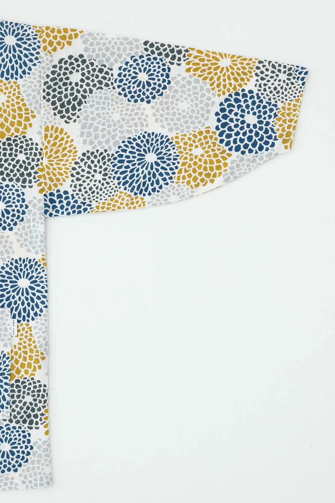 Chizimi Cotton 20/20 Naginata Loungewear／Chrysanthemum Yellow×Greyish Blue