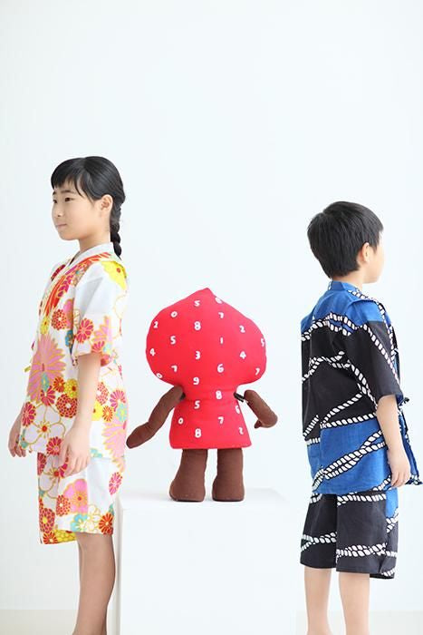 【大人気】SOU・SOU　子供甚平　はなふだ ○いせもめん こどもじんべい／きんらんどんす