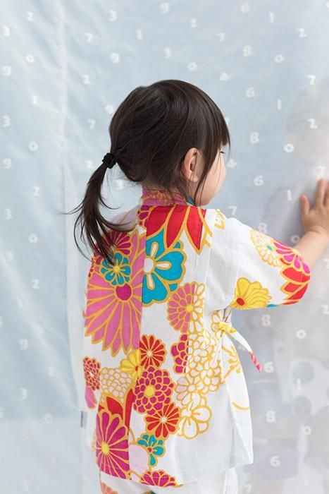 【大人気】SOU・SOU　子供甚平　はなふだ ○いせもめん こどもじんべい／きんらんどんす