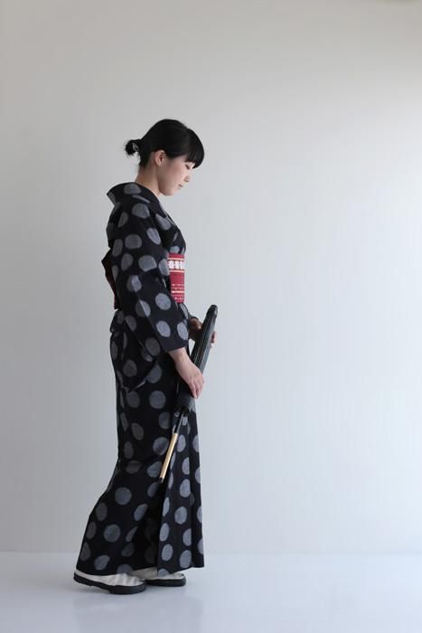 お仕立て別】久留米絣 反物／すいぎょく 濡羽色（ぬればいろ）×