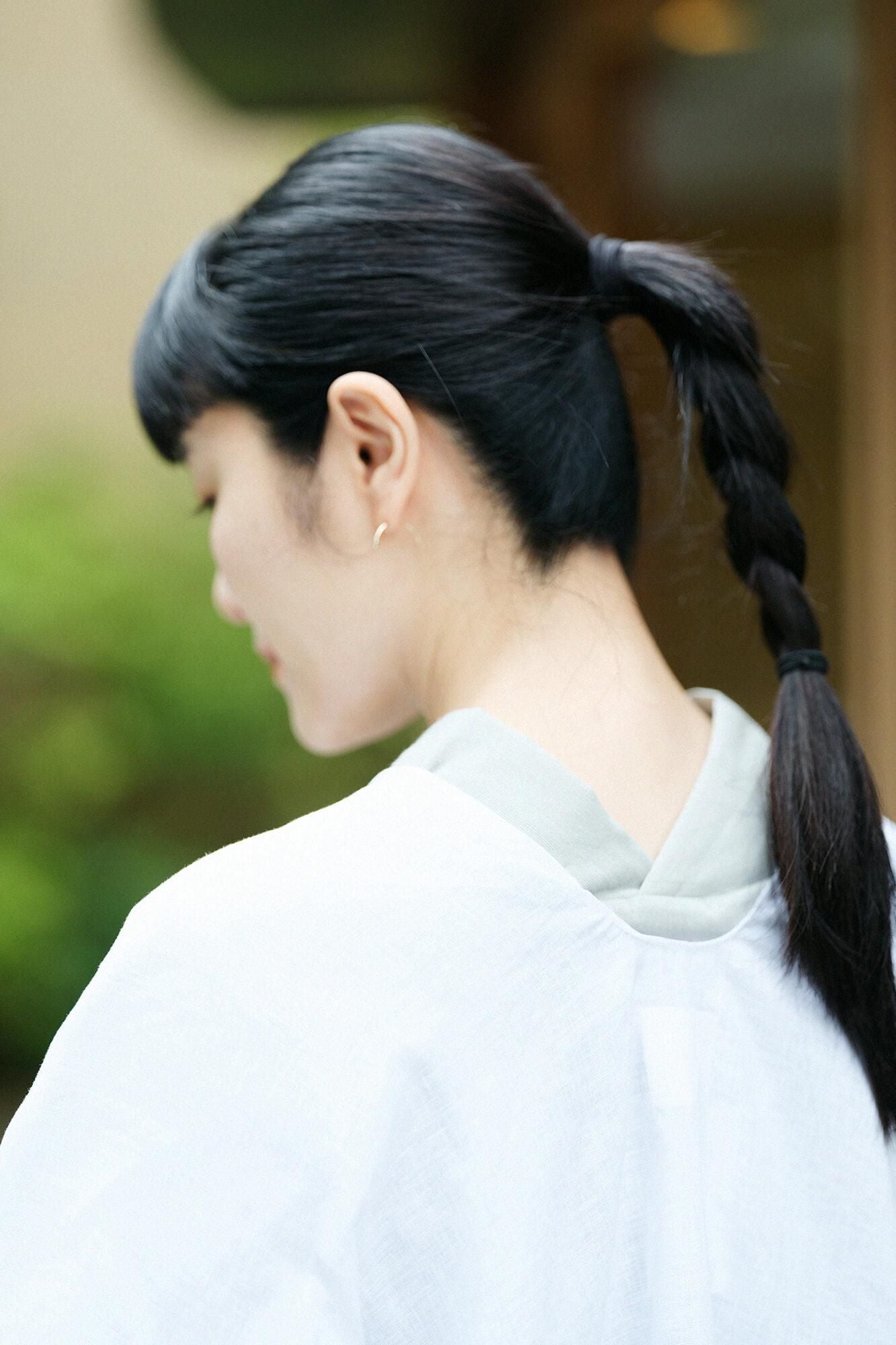 高島縮 40/40 薙（なぎ）ジバン／銀鼠（ぎんねず）