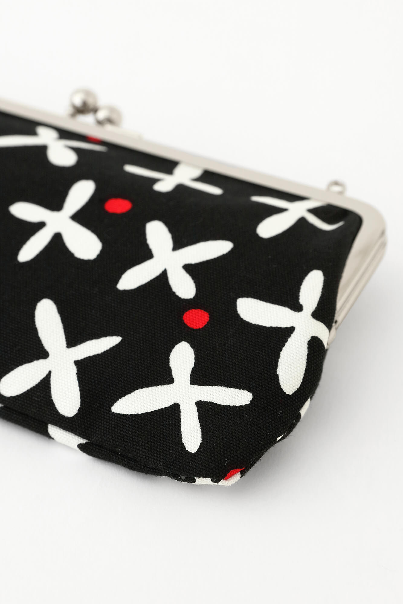 No.12 Canvas Soft Gamaguchi Clasp Purse (Horizontal) / Suzushiroso Small Black