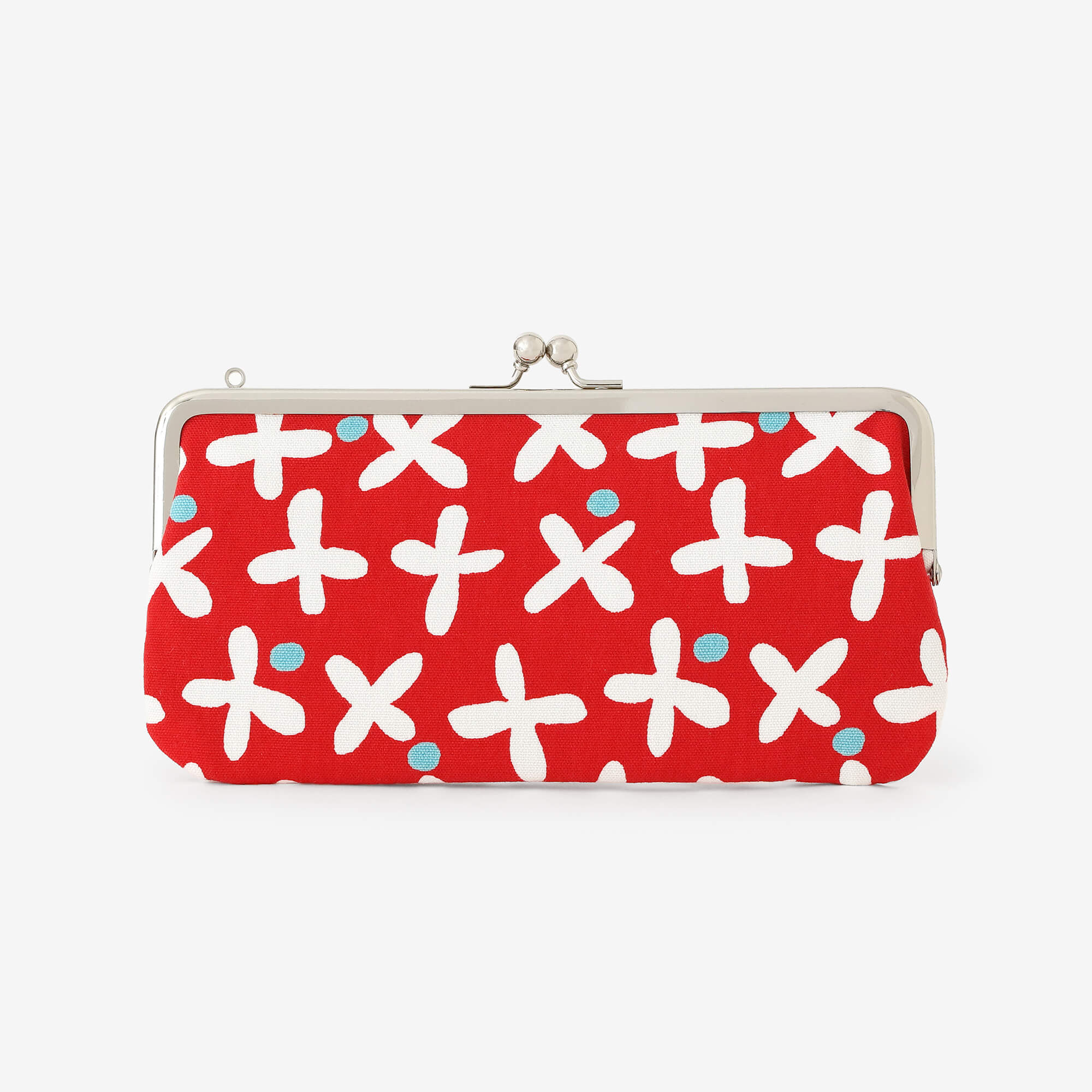 Toile n°12, pochette souple (horizontale) / Herbe Suzushiro, petite, écarlate profond