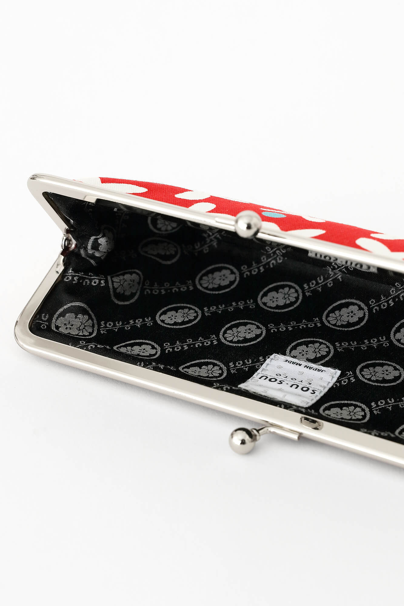 No.12 Soft Canvas Gamaguchi Clasp Purse（Horizontal）/ Suzushiroso Small Red