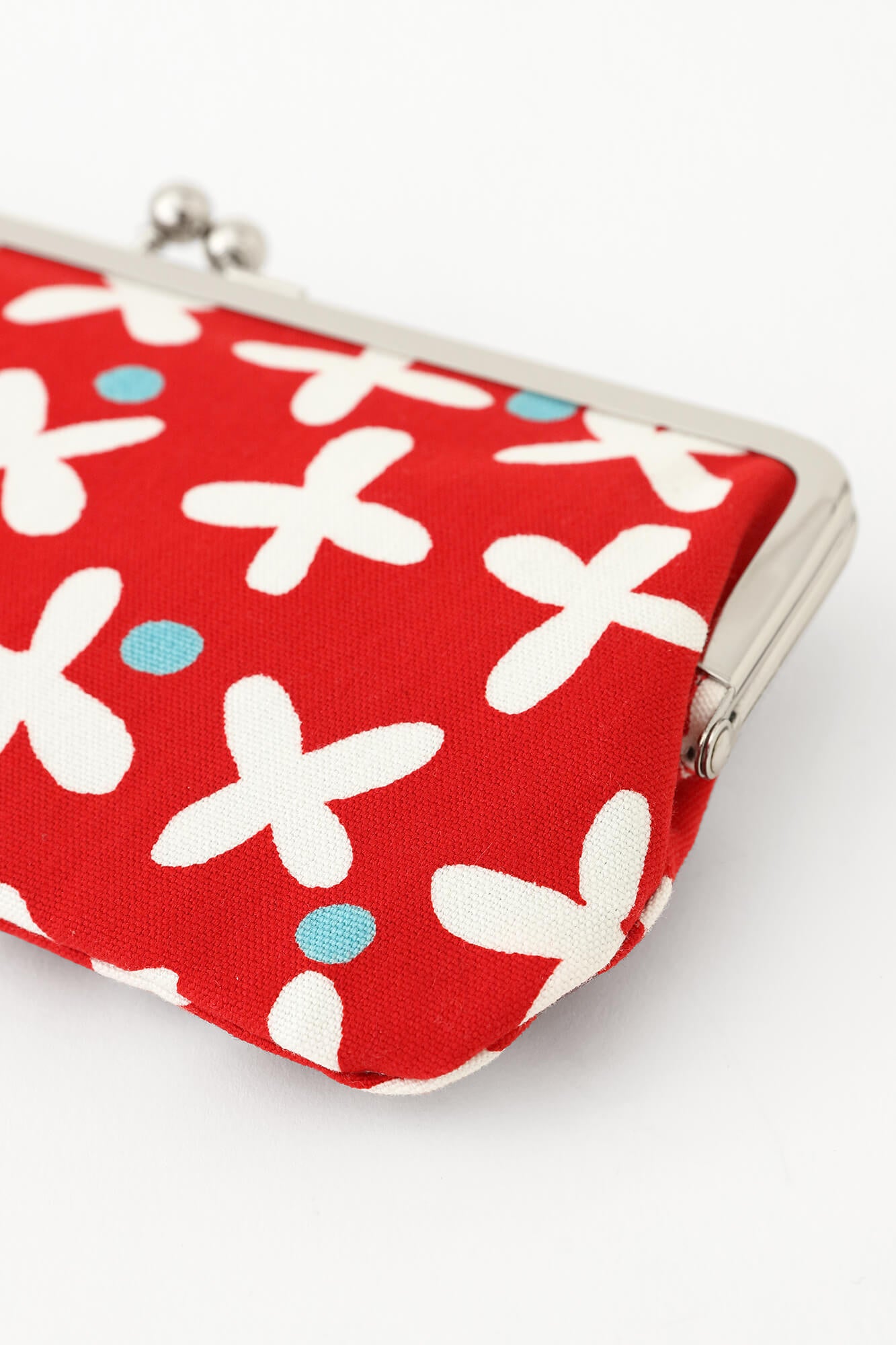 No.12 Soft Canvas Gamaguchi Clasp Purse（Horizontal）/ Suzushiroso Small Red