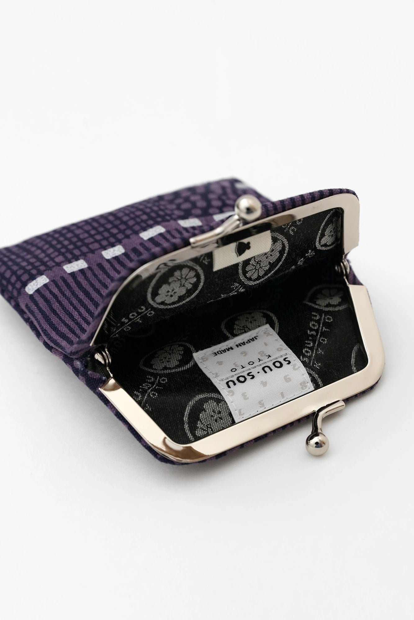 No.12 Canvas Soft Tenmizo Mini Gamaguchi  ／Lines and Dots