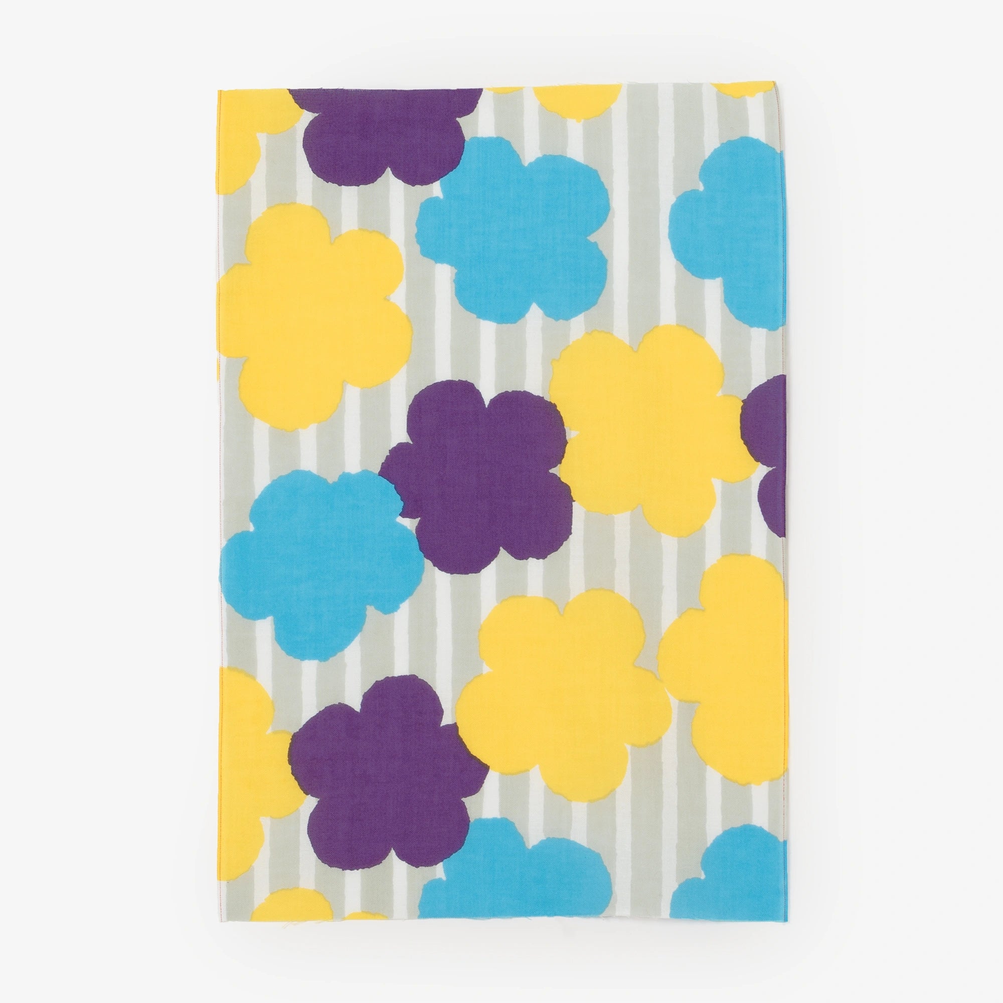 Isemomen Cotton Textile Handkerchief (Short) / Woven Roses Silver Grey